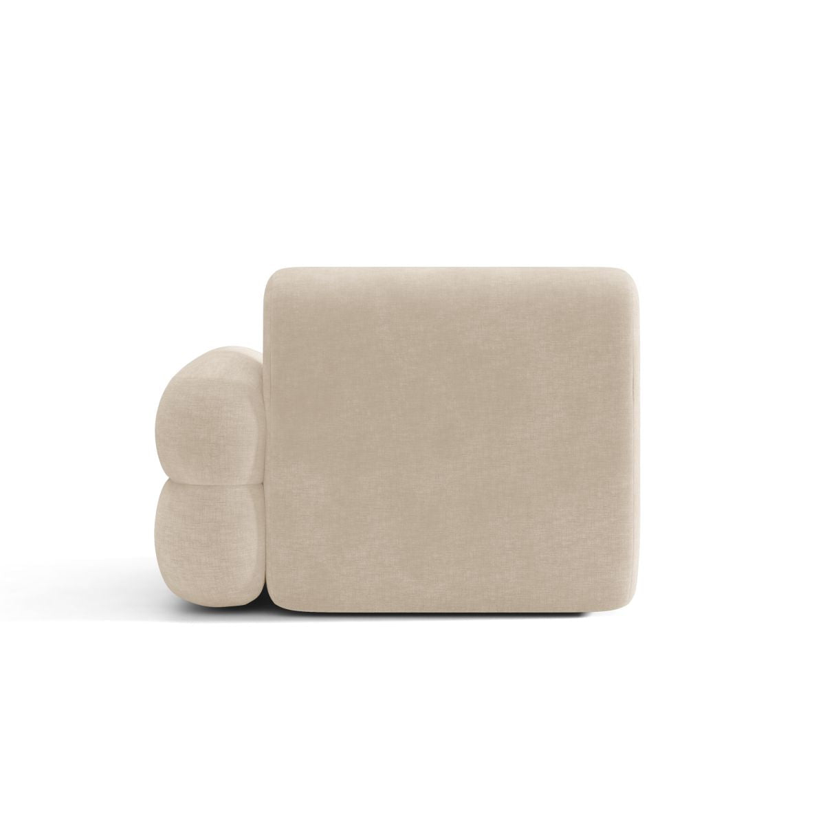 NEO Modular Sofa - Right Side Module in Light Beige Chenille