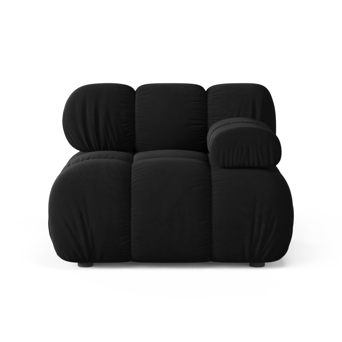 BELLIS Velvet Modular Sofa - Right Side Module in Black