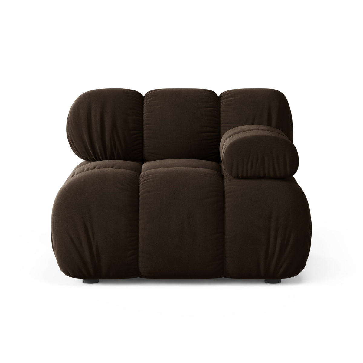 BELLIS Velvet Modular Sofa - Right-Side Module in Chocolate