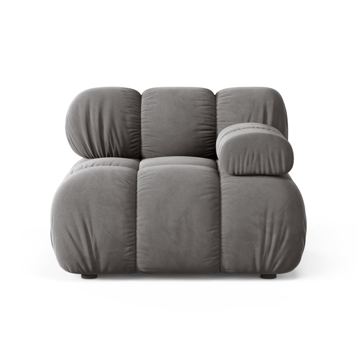 BELLIS Velvet Modular Sofa - Right Side Module in Gray