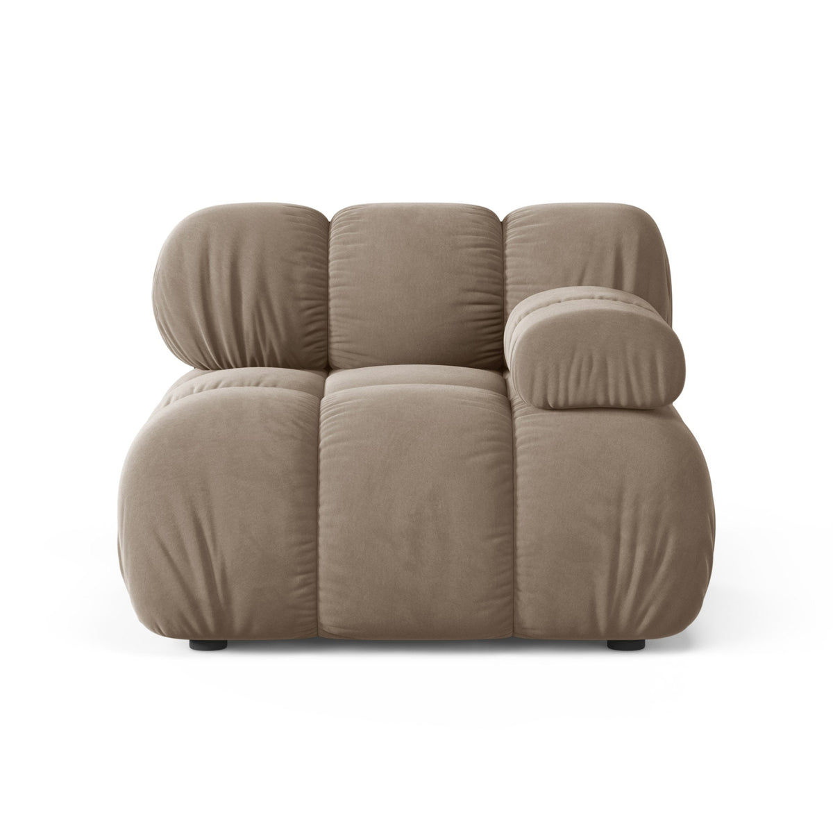 BELLIS Velvet Modular Sofa - Right Side Module in Cappuccino