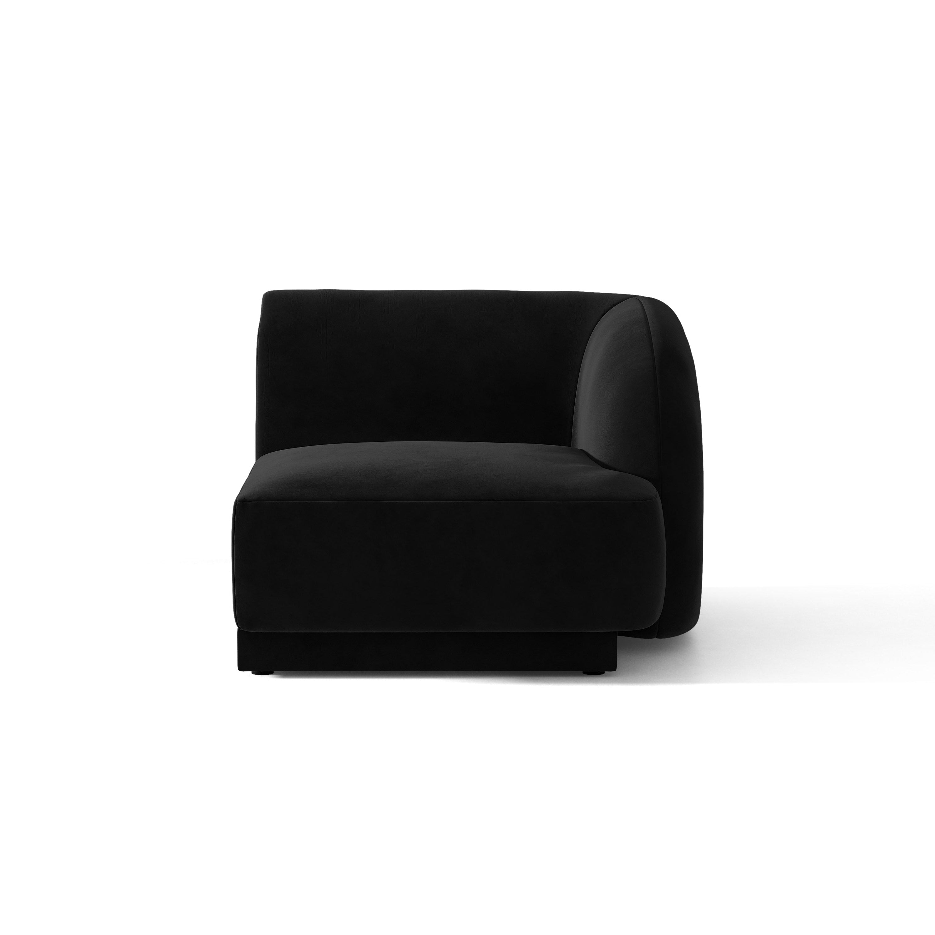 Sofa modułowa aksamitna MILEY - moduł prawostronny czarny – Micadoni