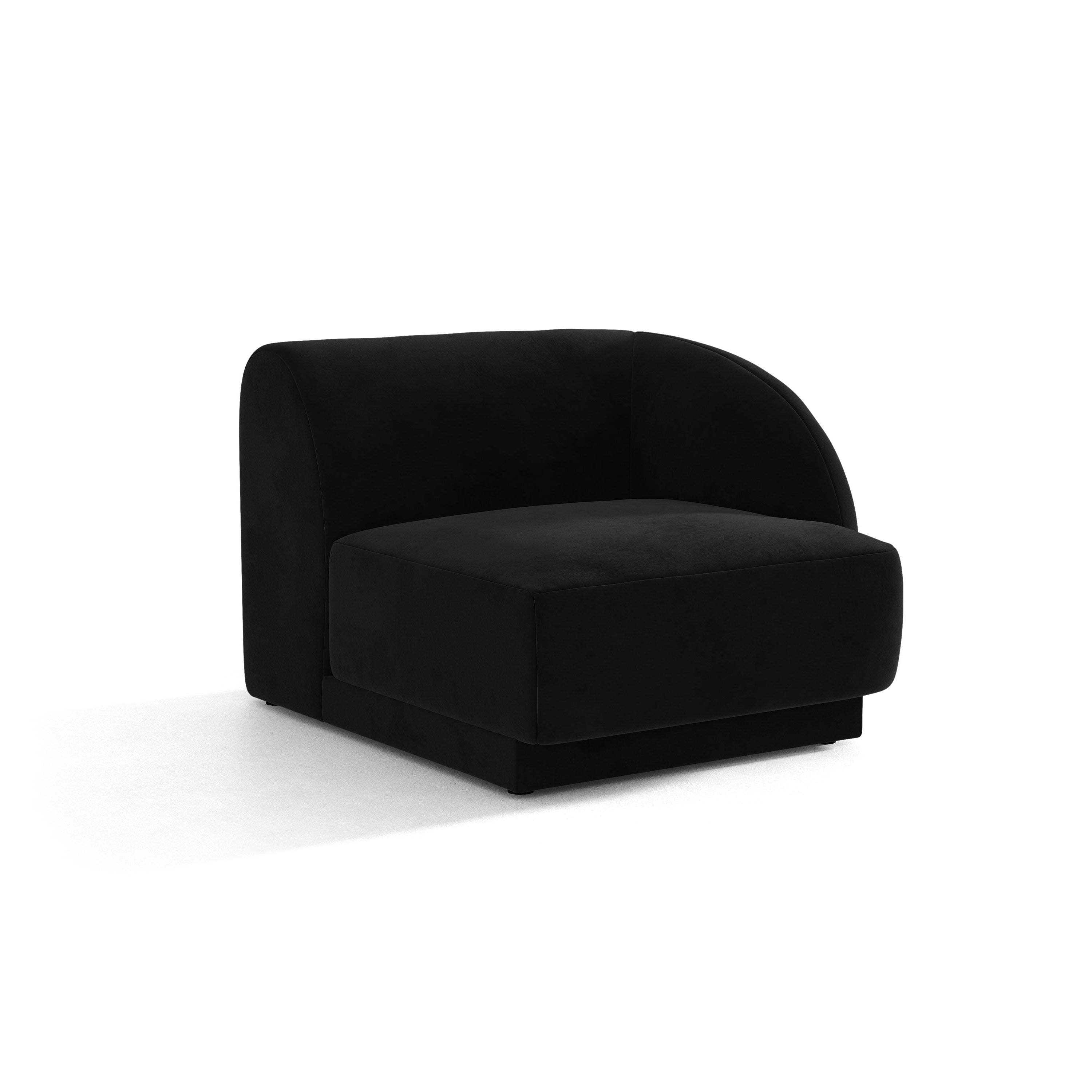 Sofa modułowa aksamitna MILEY - moduł prawostronny czarny do salonu