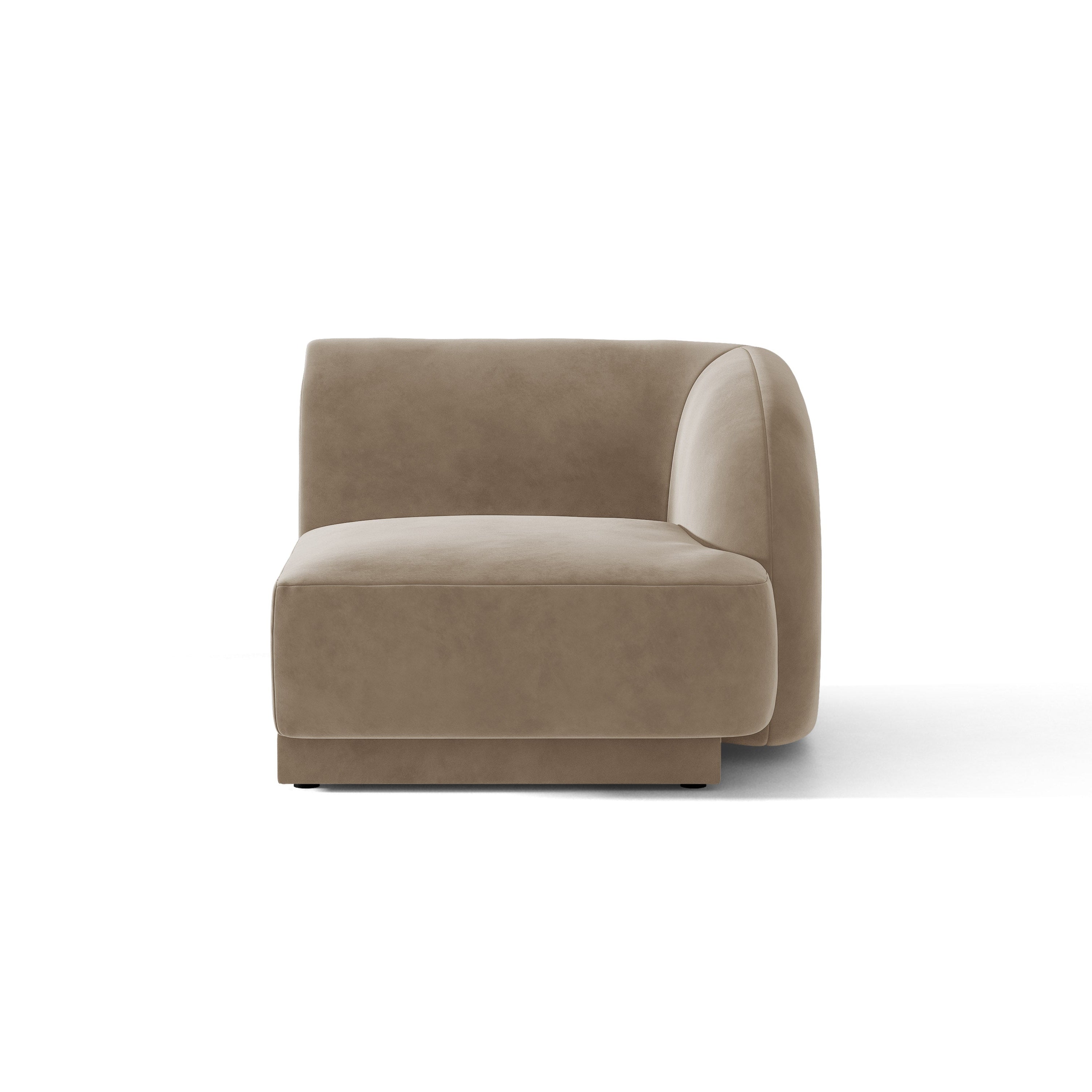 Sofa modułowa aksamitna MILEY - moduł prawostronny cappuccino – Micadoni