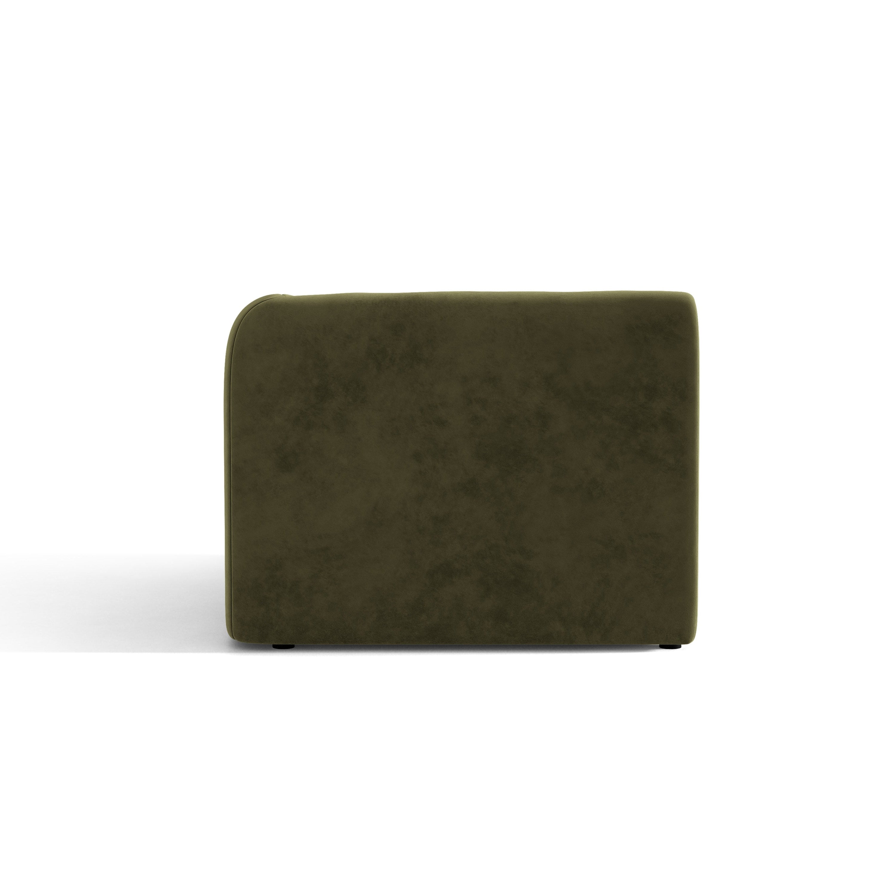 Sofa modułowa aksamitna MILEY - moduł prawostronny zielony – welur