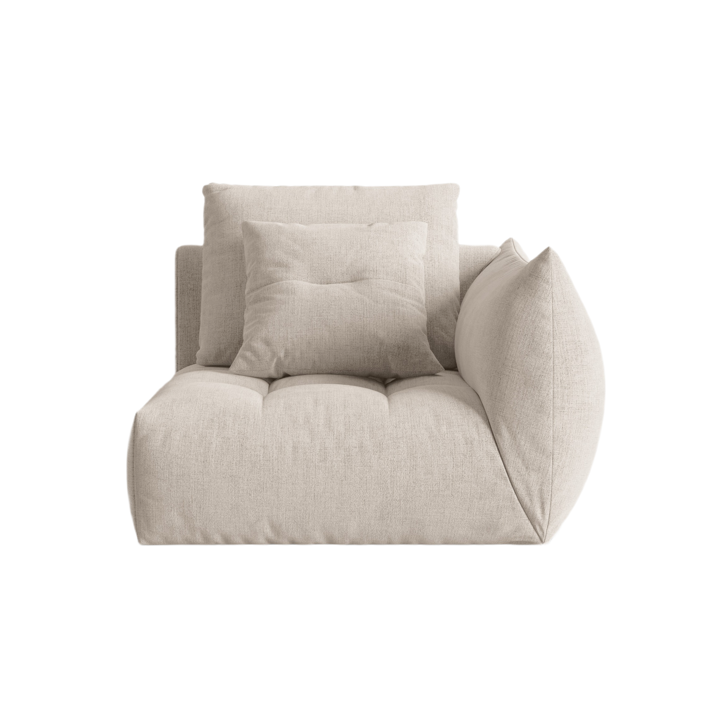 Sofa modułowa BLOOM - element prawostronny ciemnobeżowy szenil