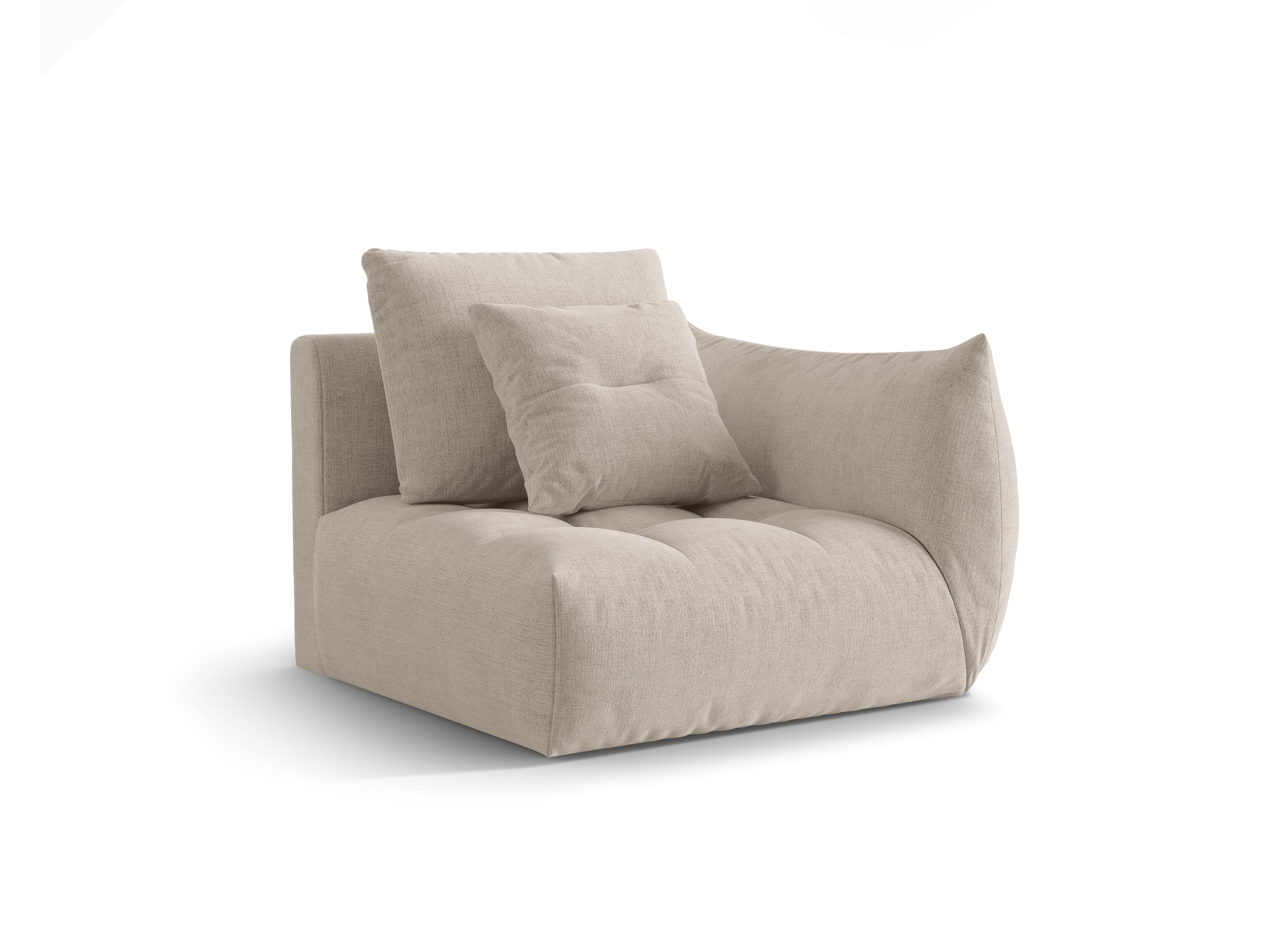 Sofa modułowa BLOOM - element prawostronny ciemnobeżowy szenil