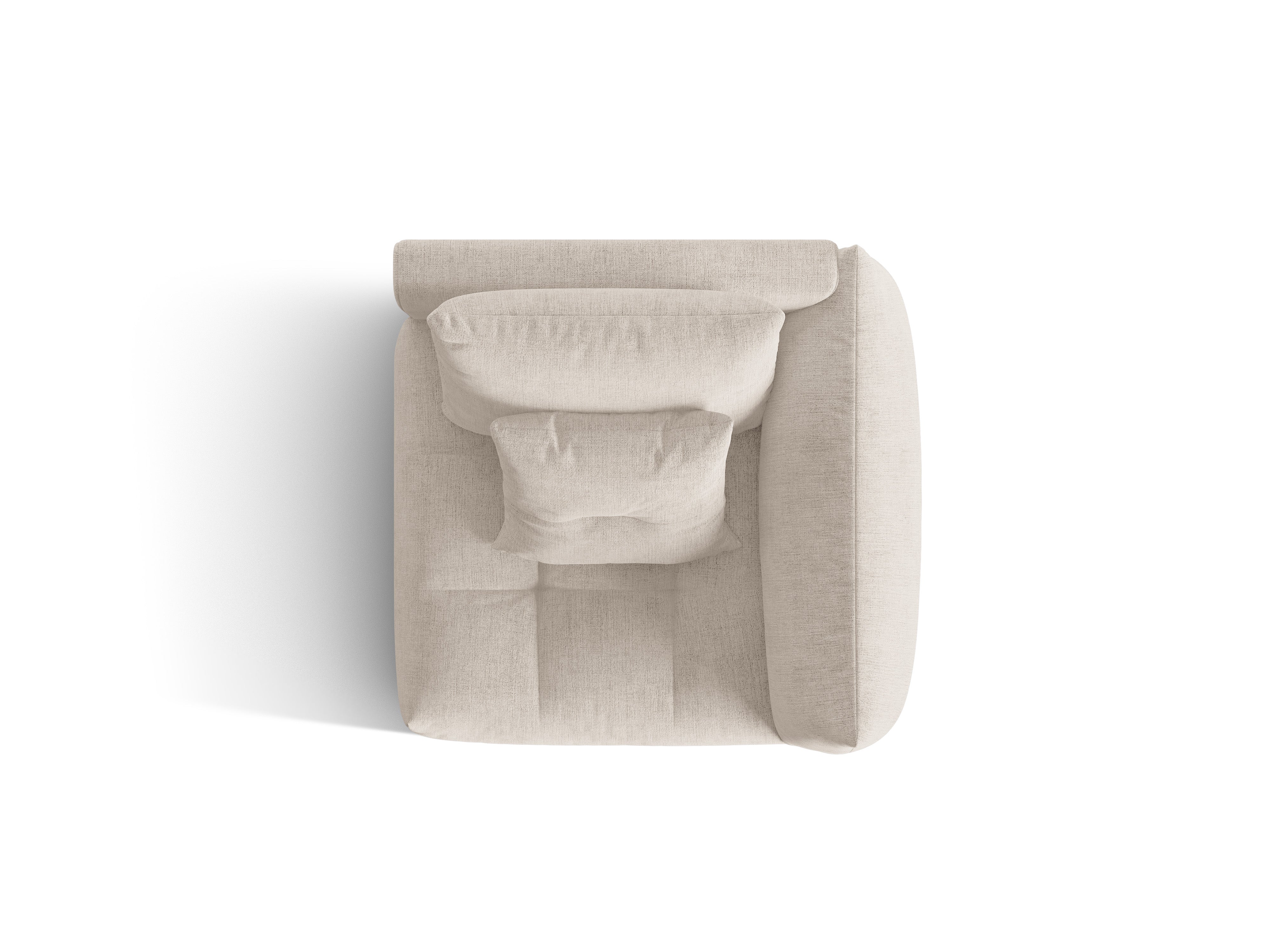 Sofa modułowa BLOOM - element prawostronny ciemnobeżowy szenil