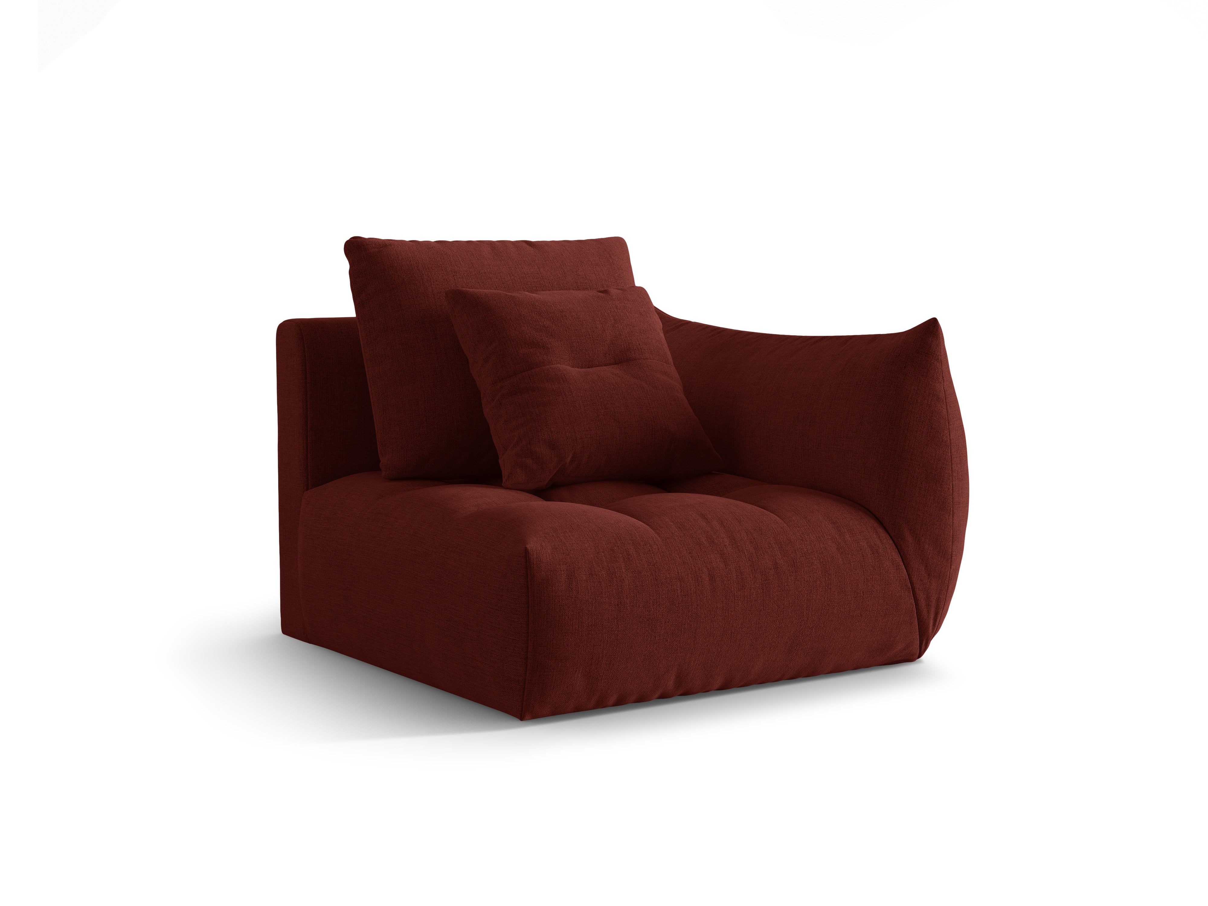Sofa modułowa BLOOM - element prawostronny czerwony szenil