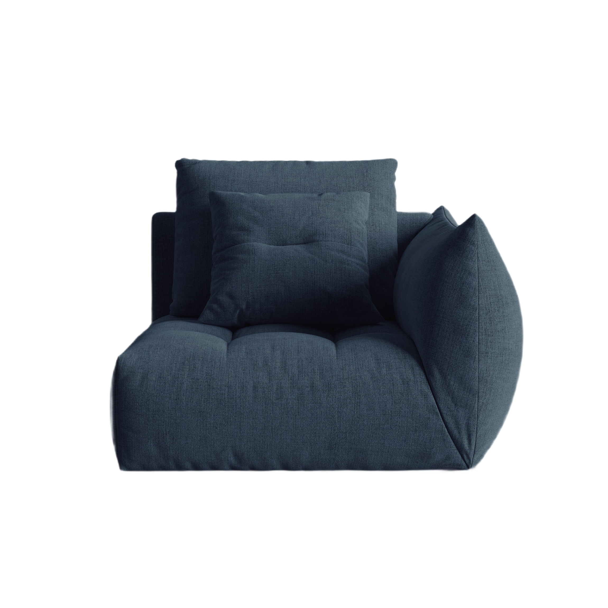 Sofa modułowa BLOOM - element prawostronny ciemnoniebieski szenil