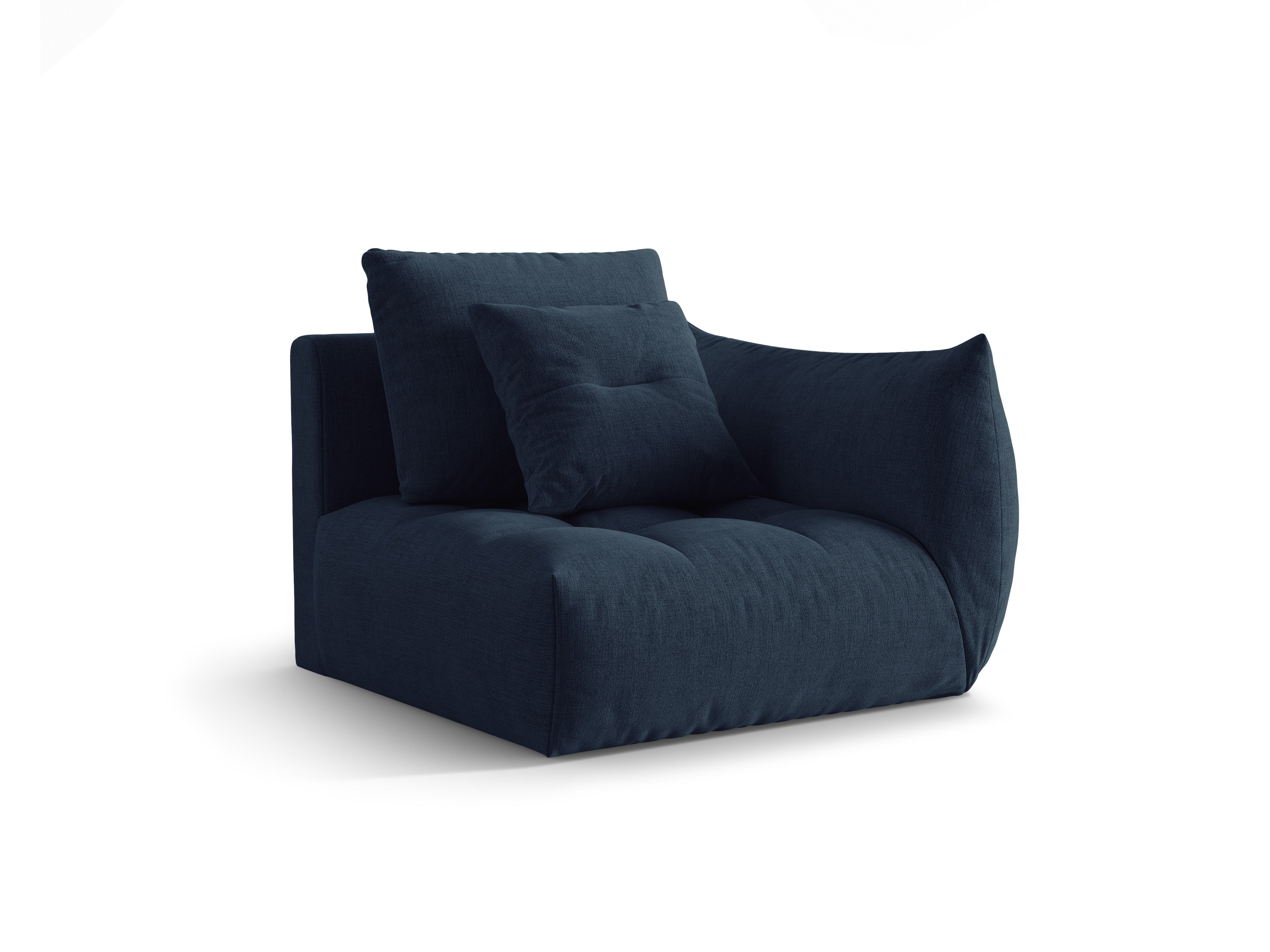 Sofa modułowa BLOOM - element prawostronny ciemnoniebieski szenil