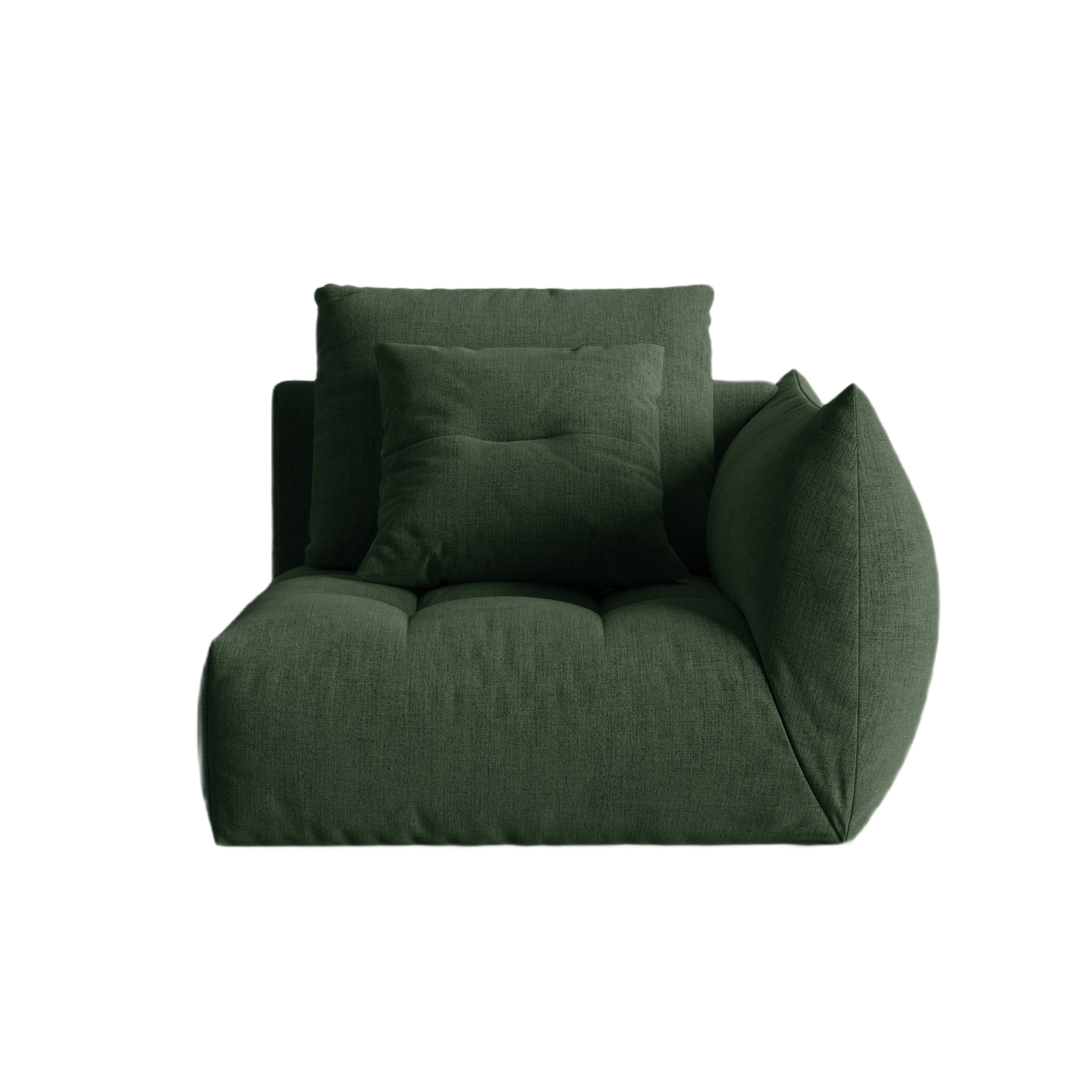 Sofa modułowa BLOOM - element prawostronny zielony szenil