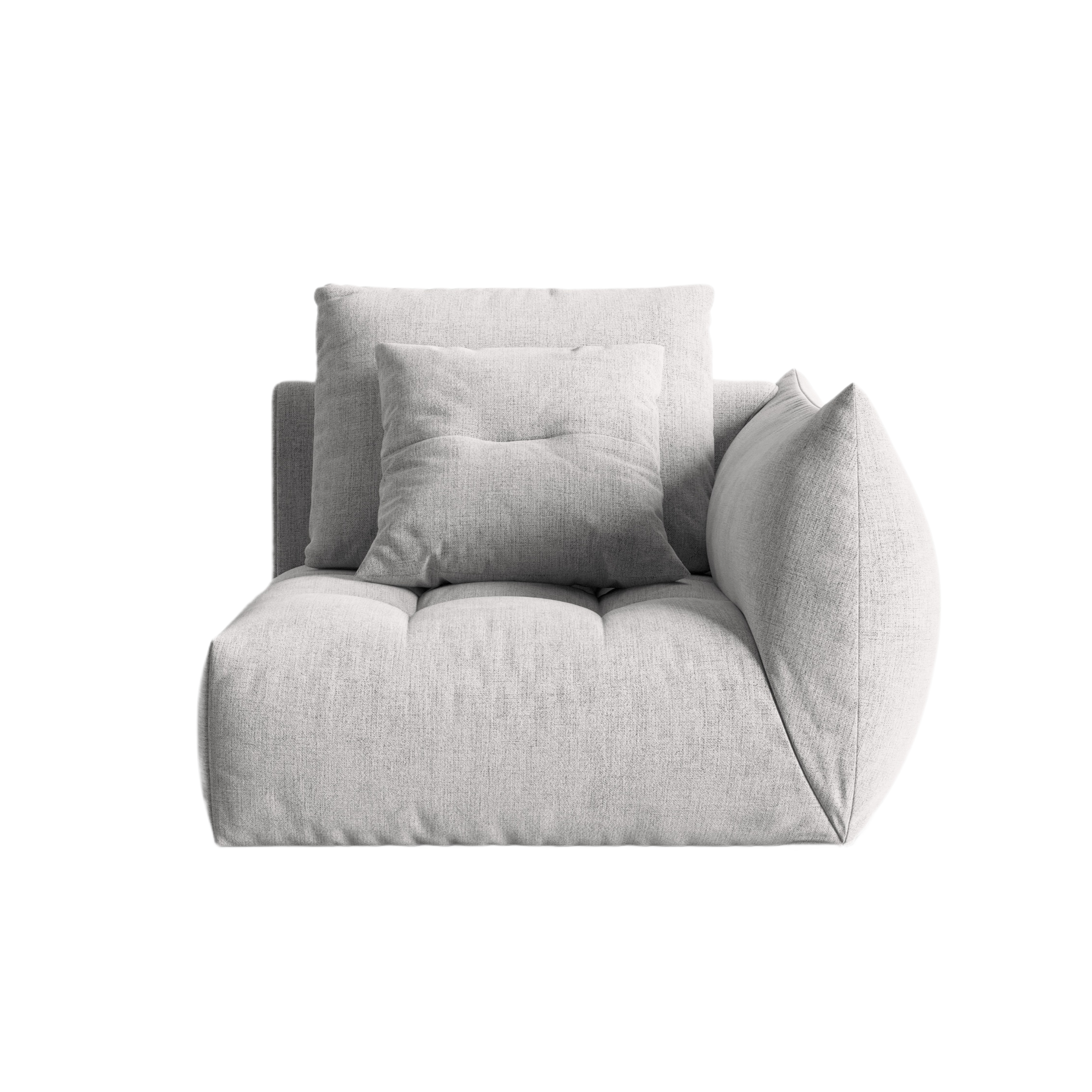 Sofa modułowa BLOOM - element prawostronny srebrny szenil