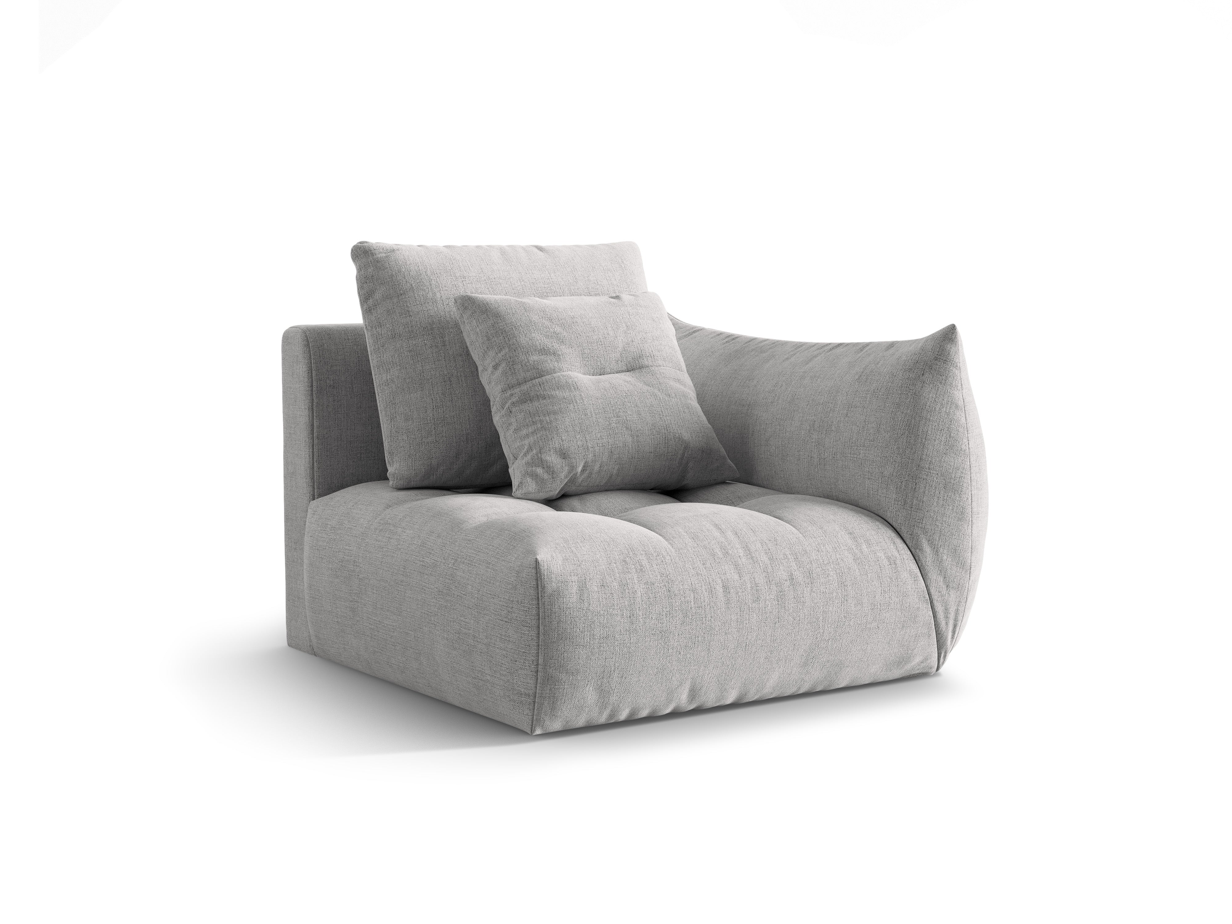 Sofa modułowa BLOOM - element prawostronny srebrny szenil