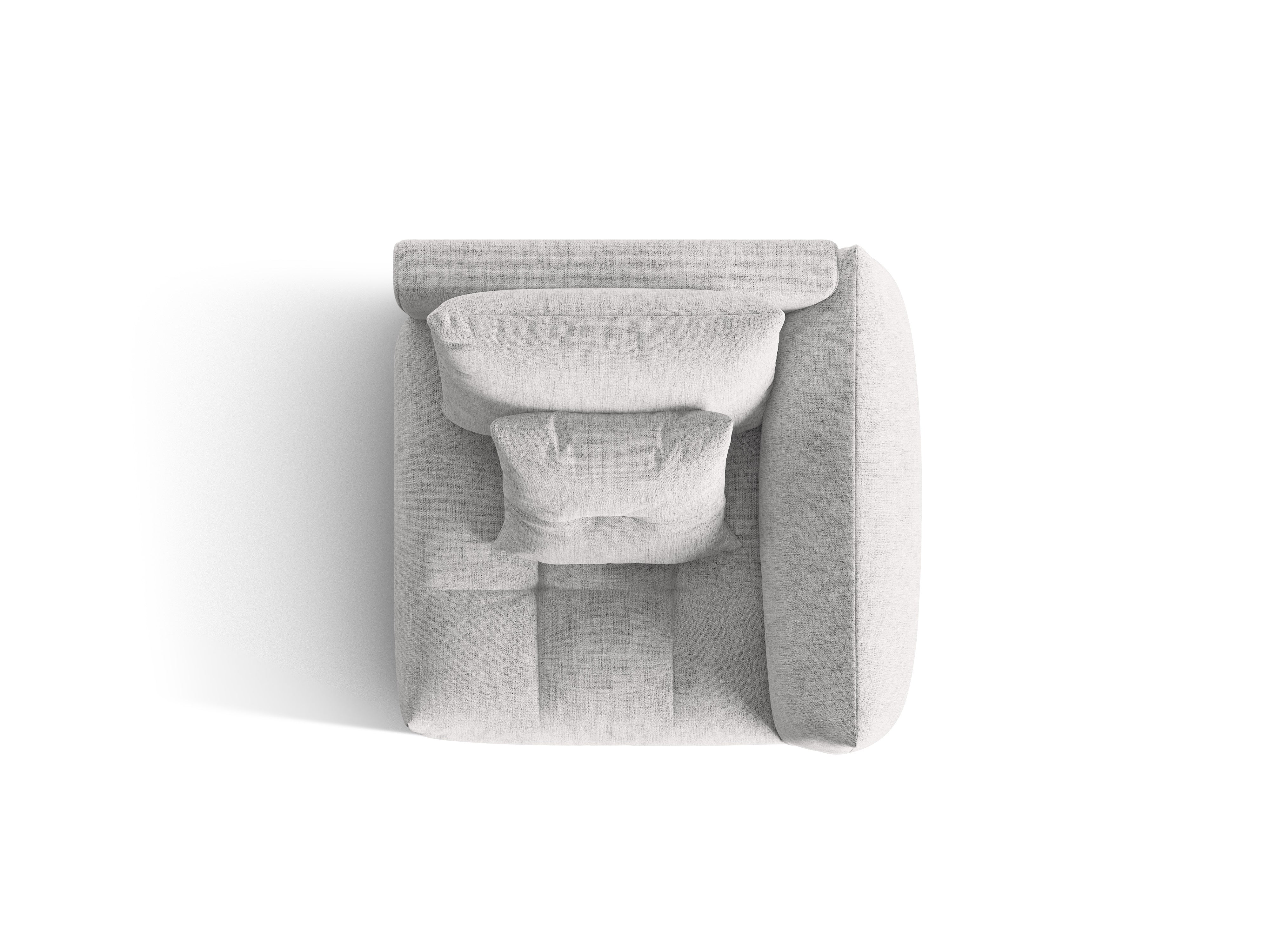 Sofa modułowa BLOOM - element prawostronny srebrny szenil