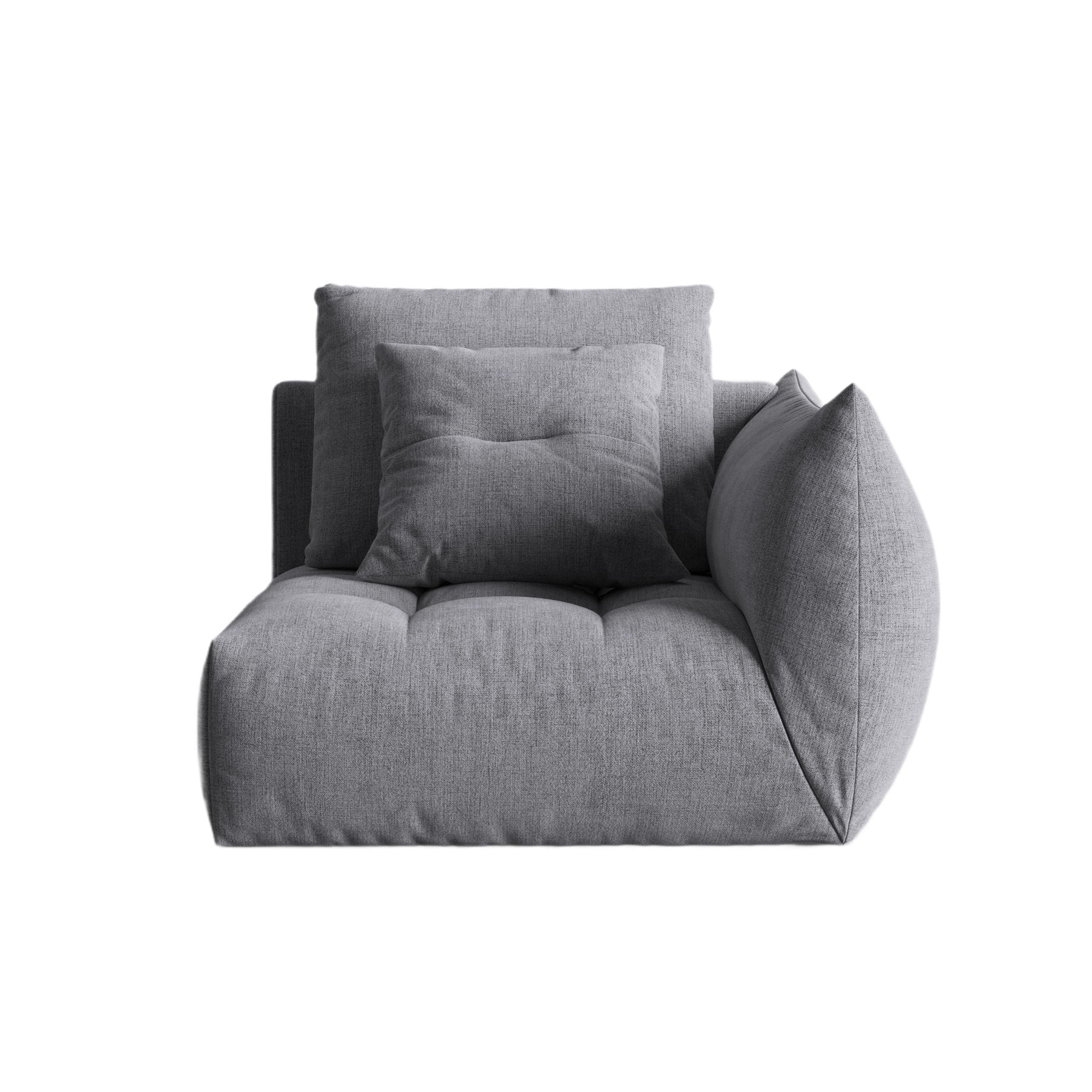 Sofa modułowa BLOOM - element prawostronny szary szenil