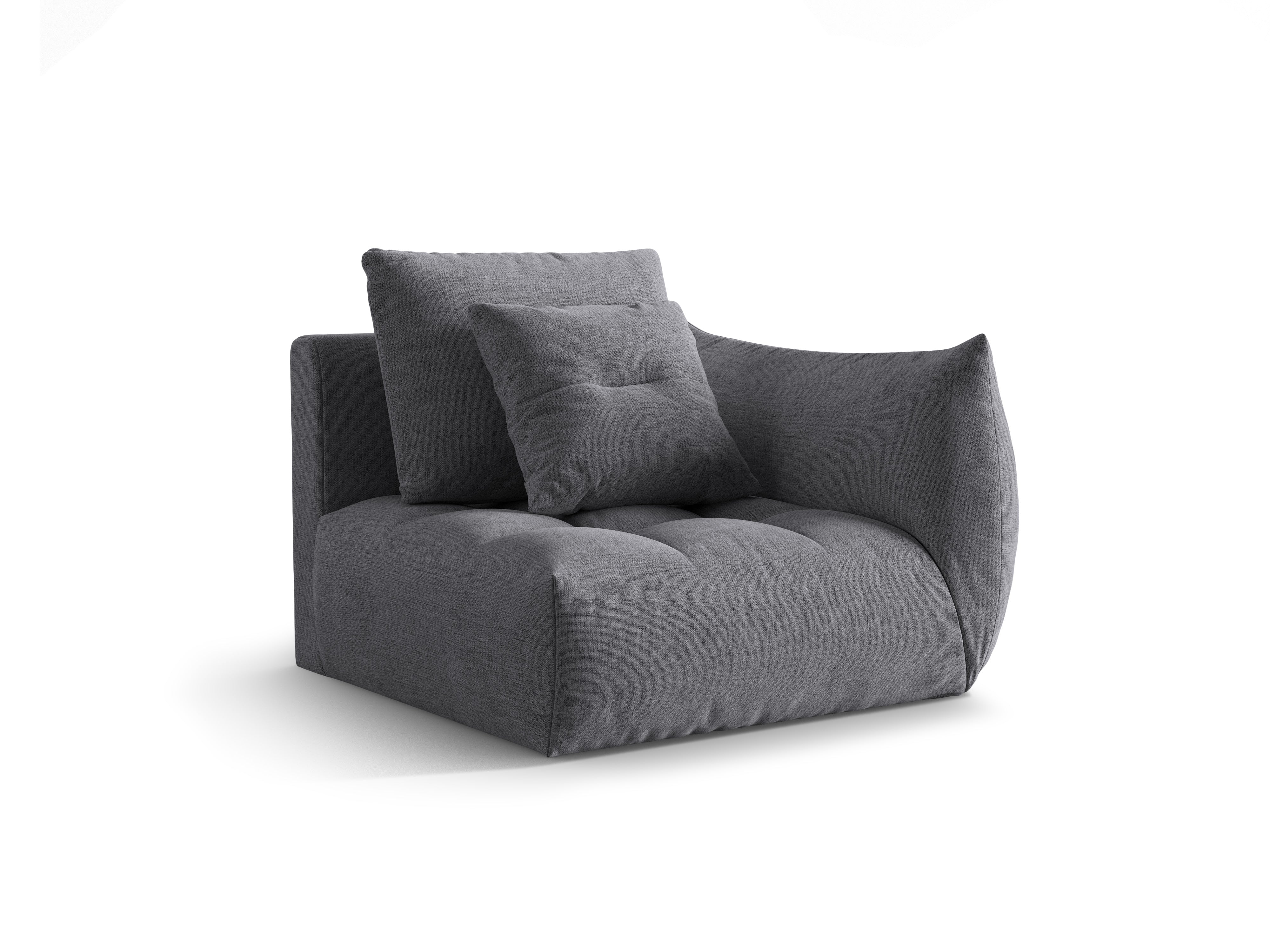 Sofa modułowa BLOOM - element prawostronny szary szenil