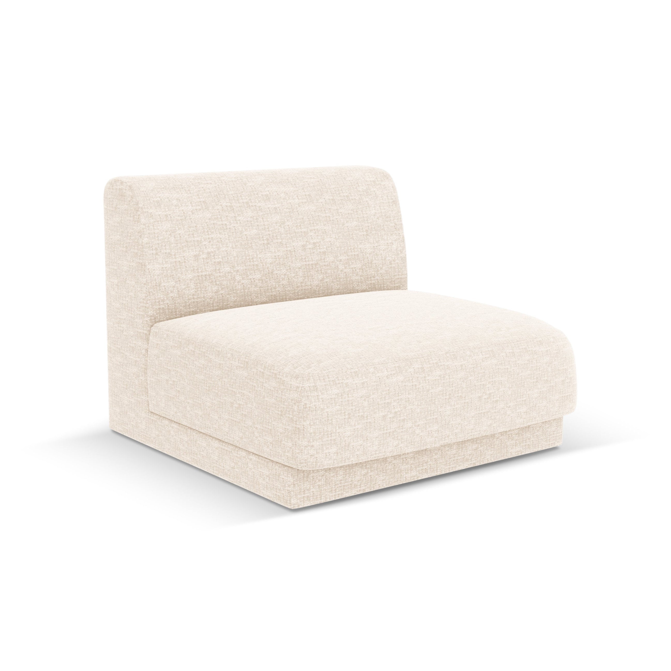 Armchair / module MILEY light beige silky chenille