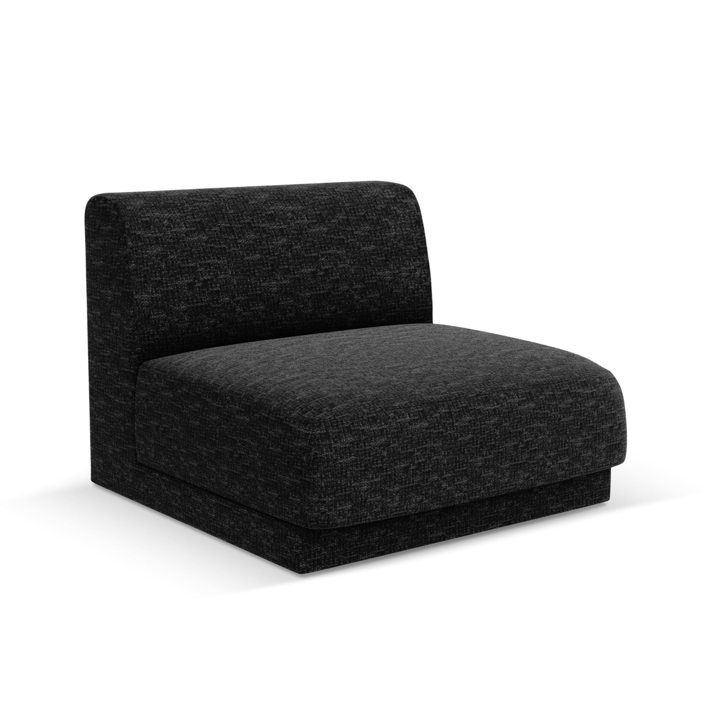 Armchair / module MILEY black chenille silky