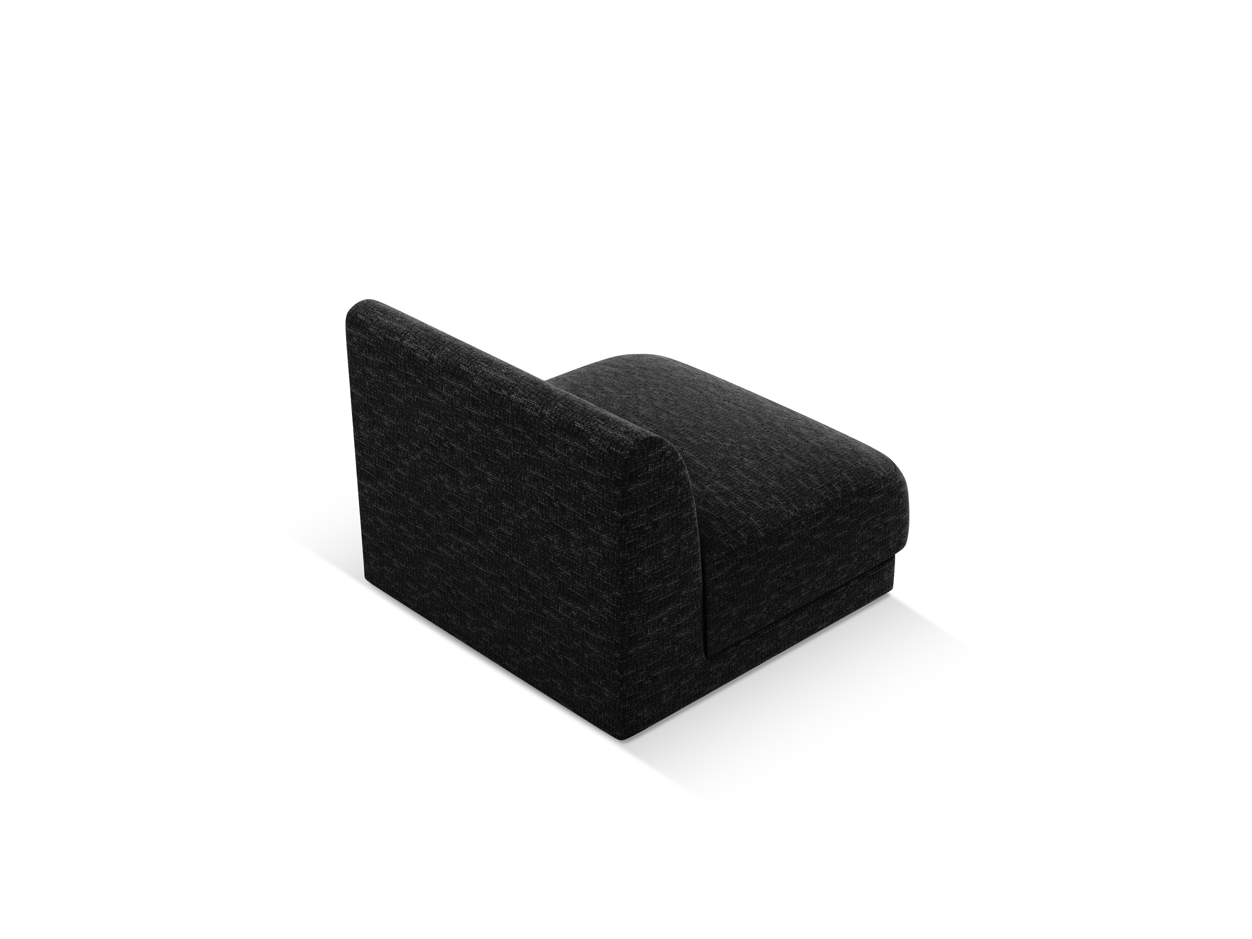 Armchair / module MILEY black chenille silky