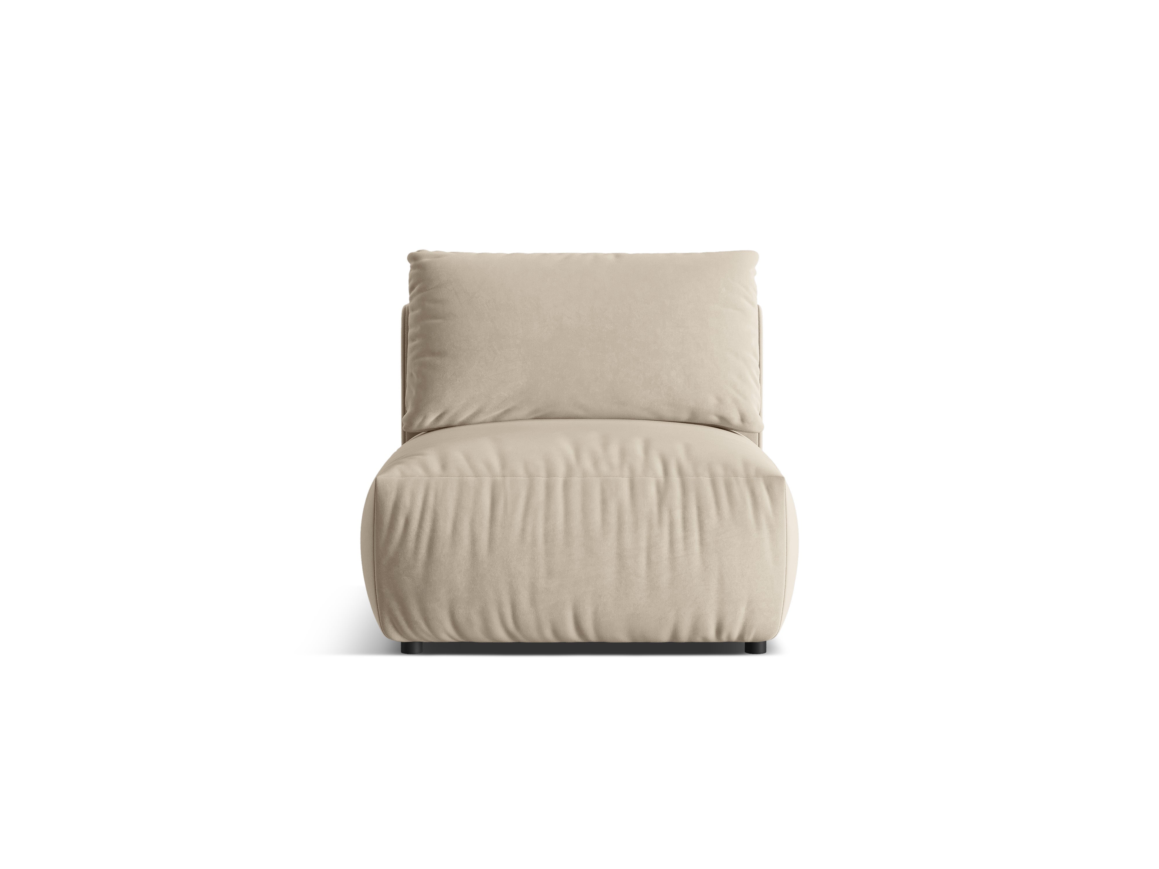 CHRIS Velvet Modular Sofa - Central Element Ecru