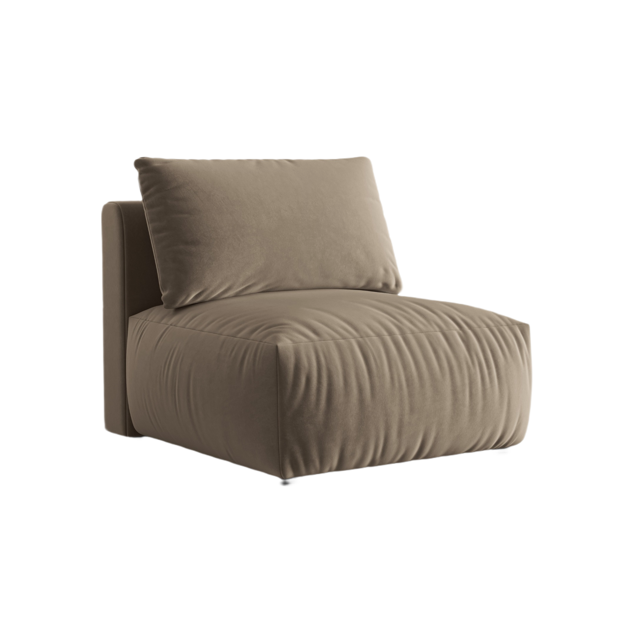 CHRIS velvet modular sofa - light brown central element