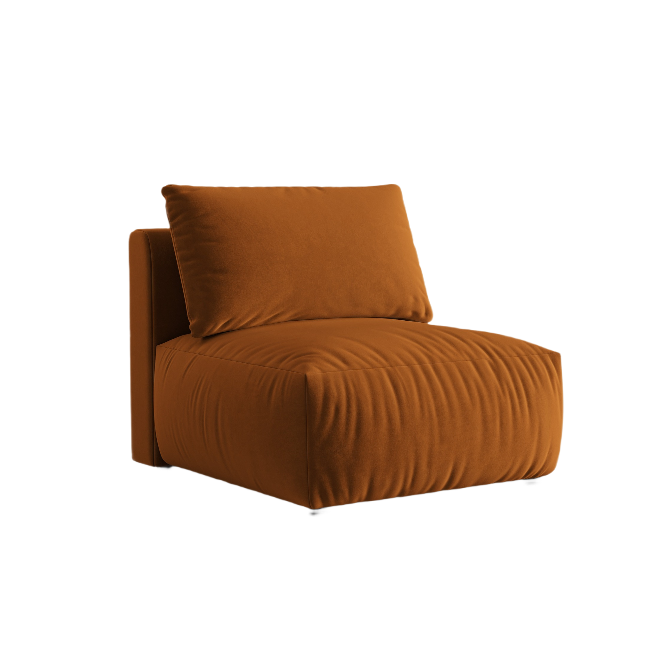 CHRIS velvet modular sofa - central element terracotta
