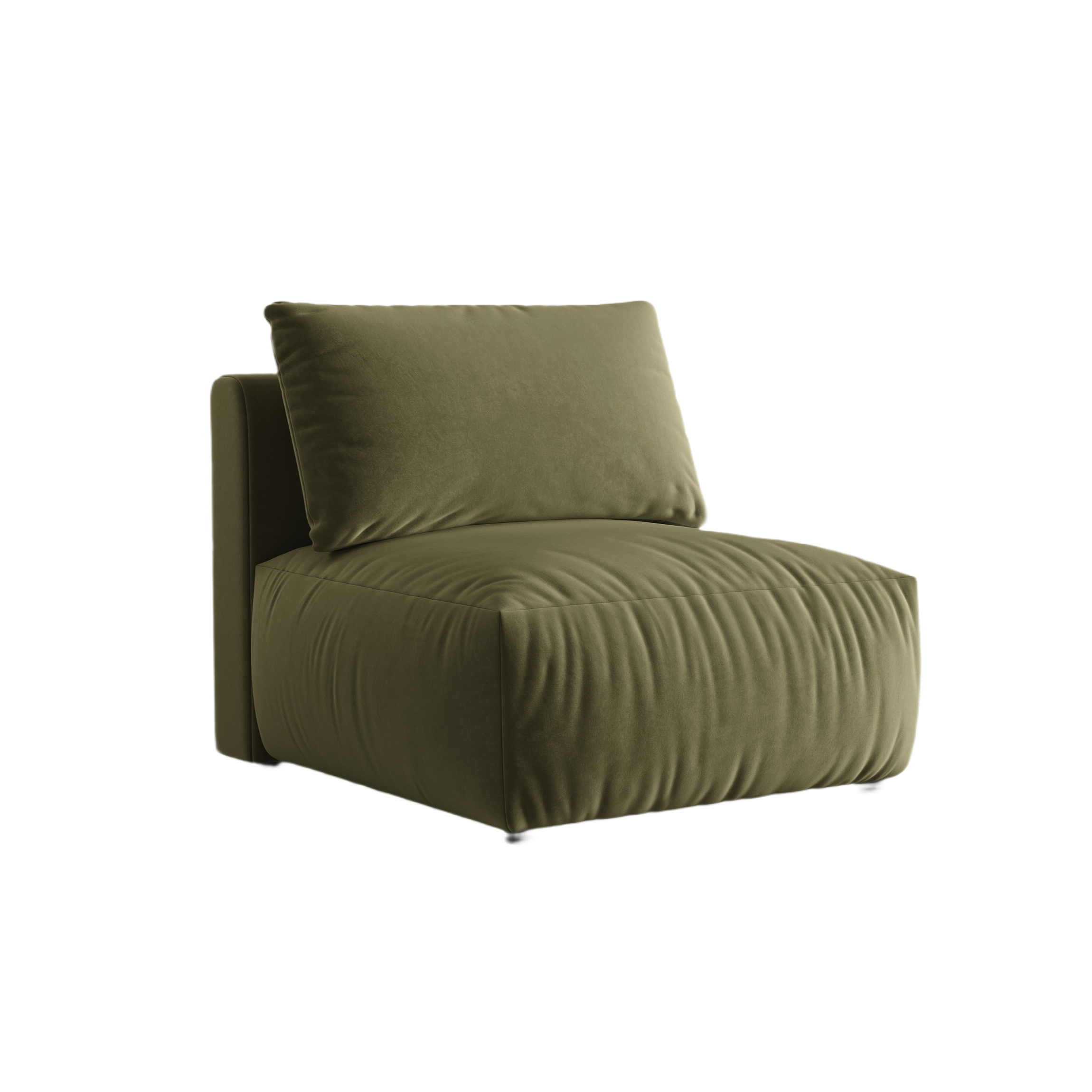 CHRIS Velvet Modular Sofa - Light Green Center Element