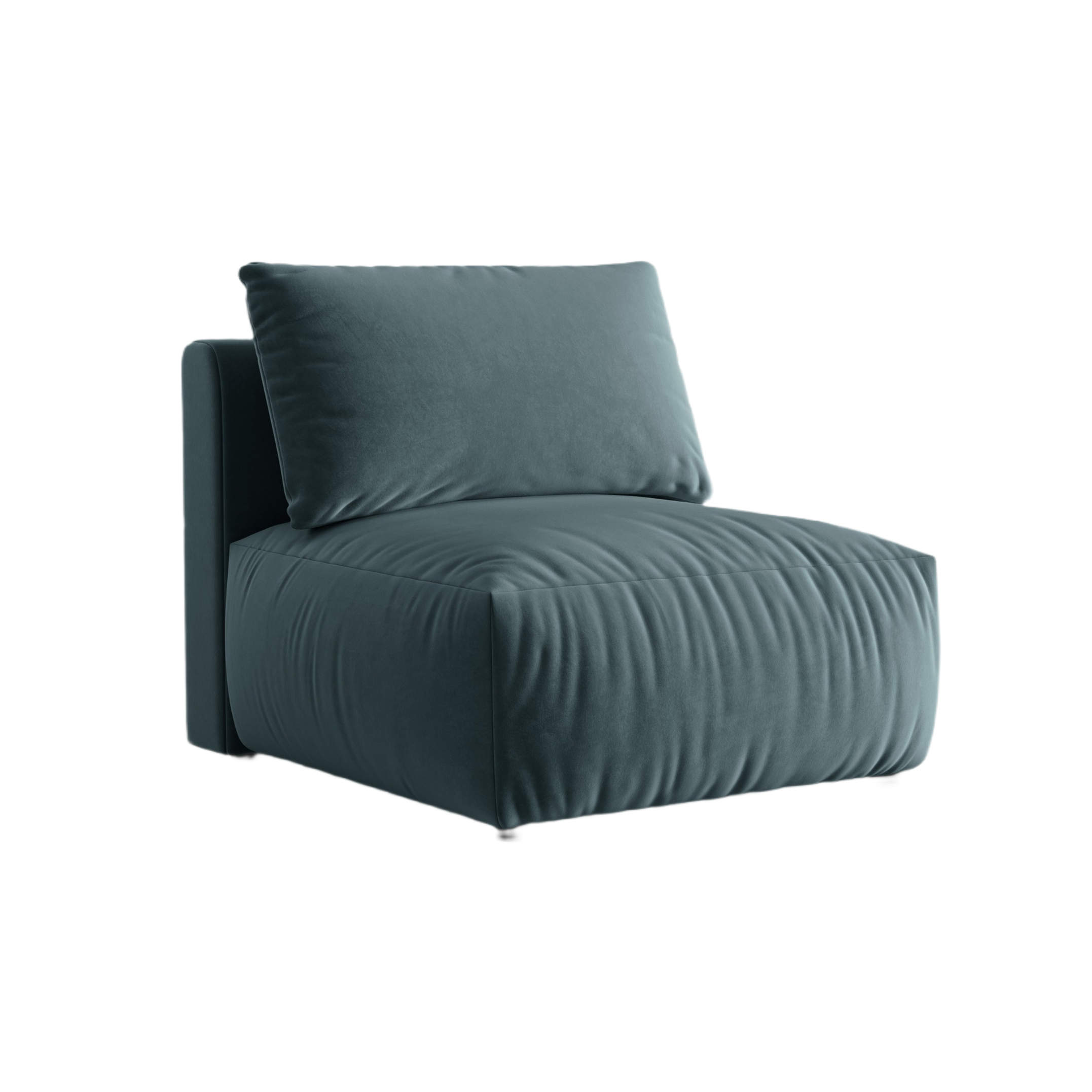CHRIS Velvet Modular Sofa - Light Blue Center Element