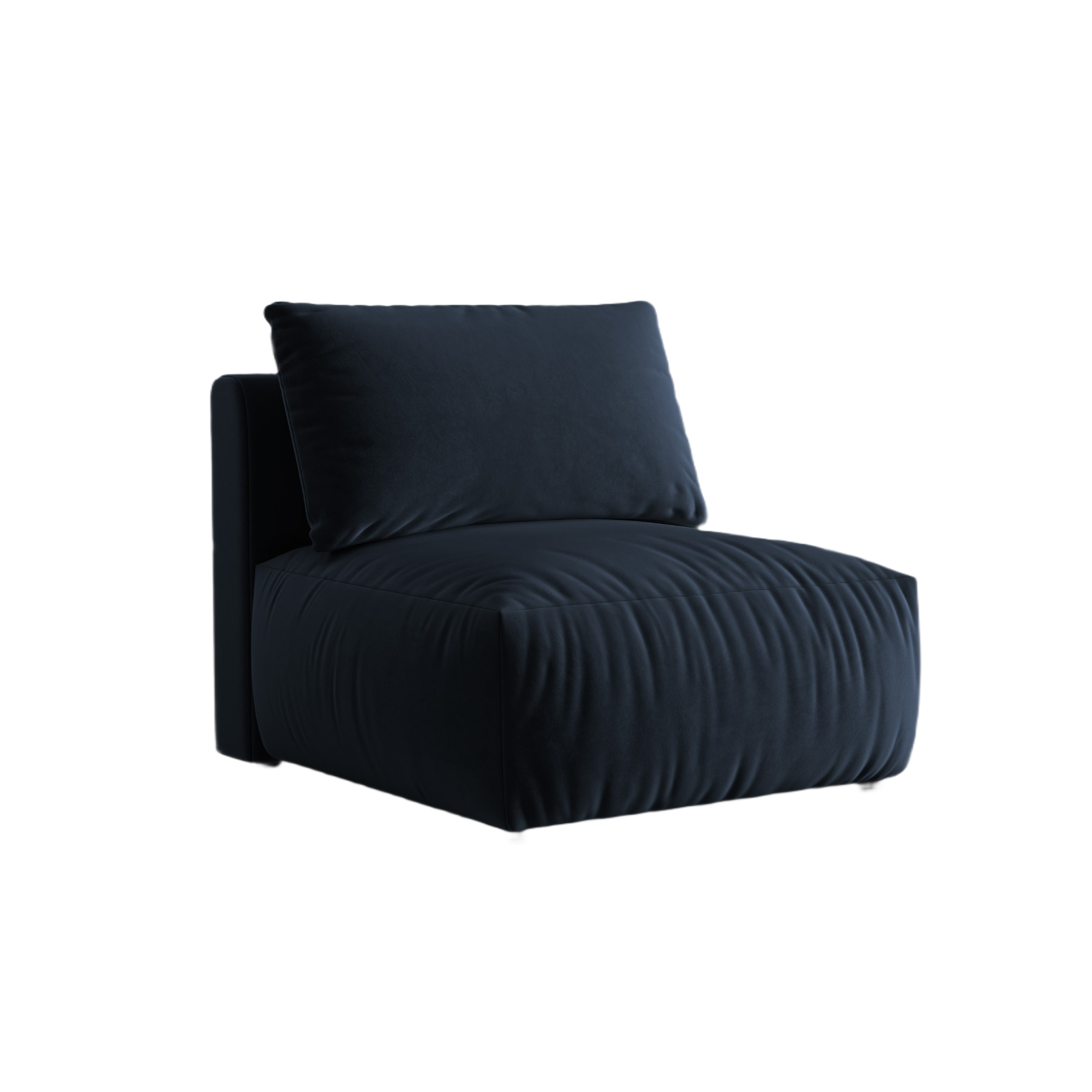 Velvet modular sofa CHRIS - central element royal blue