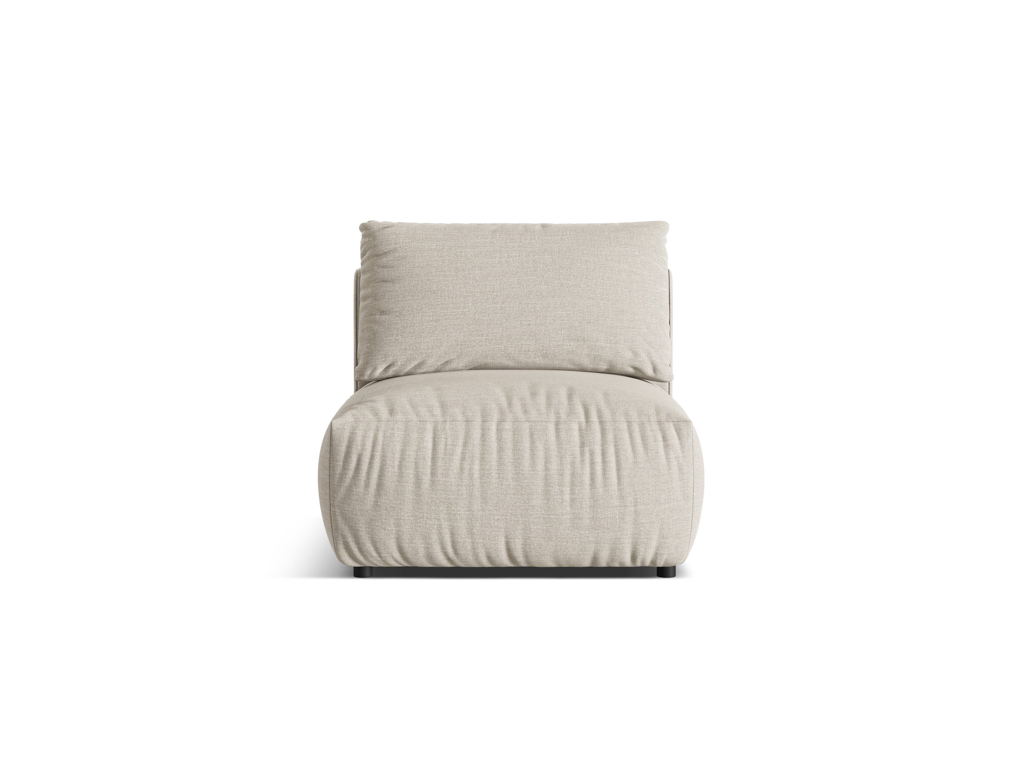 Modulsofa CHRIS - mittleres Element in cremefarbenem Chenille