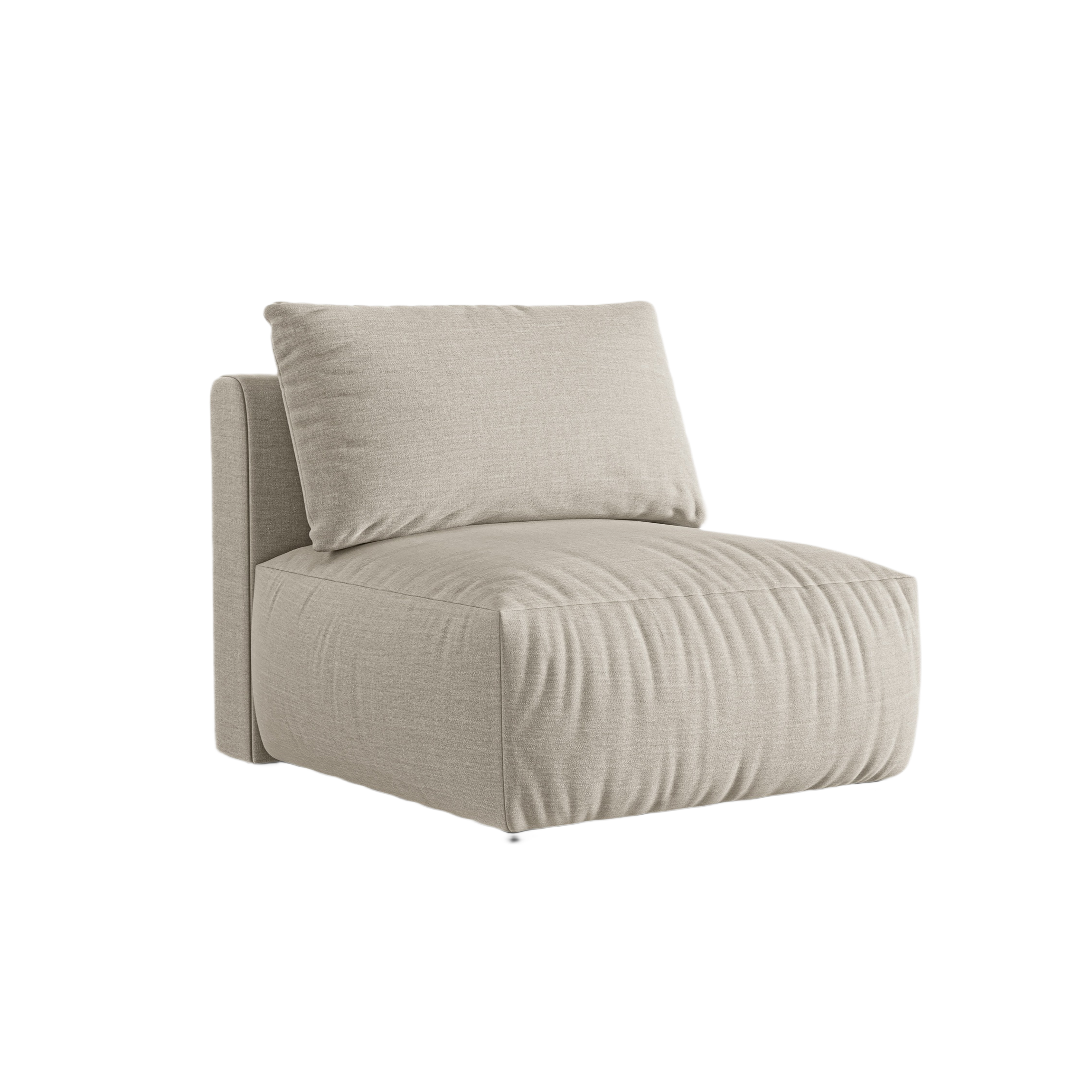 Modulsofa CHRIS - mittleres Element in cremefarbenem Chenille