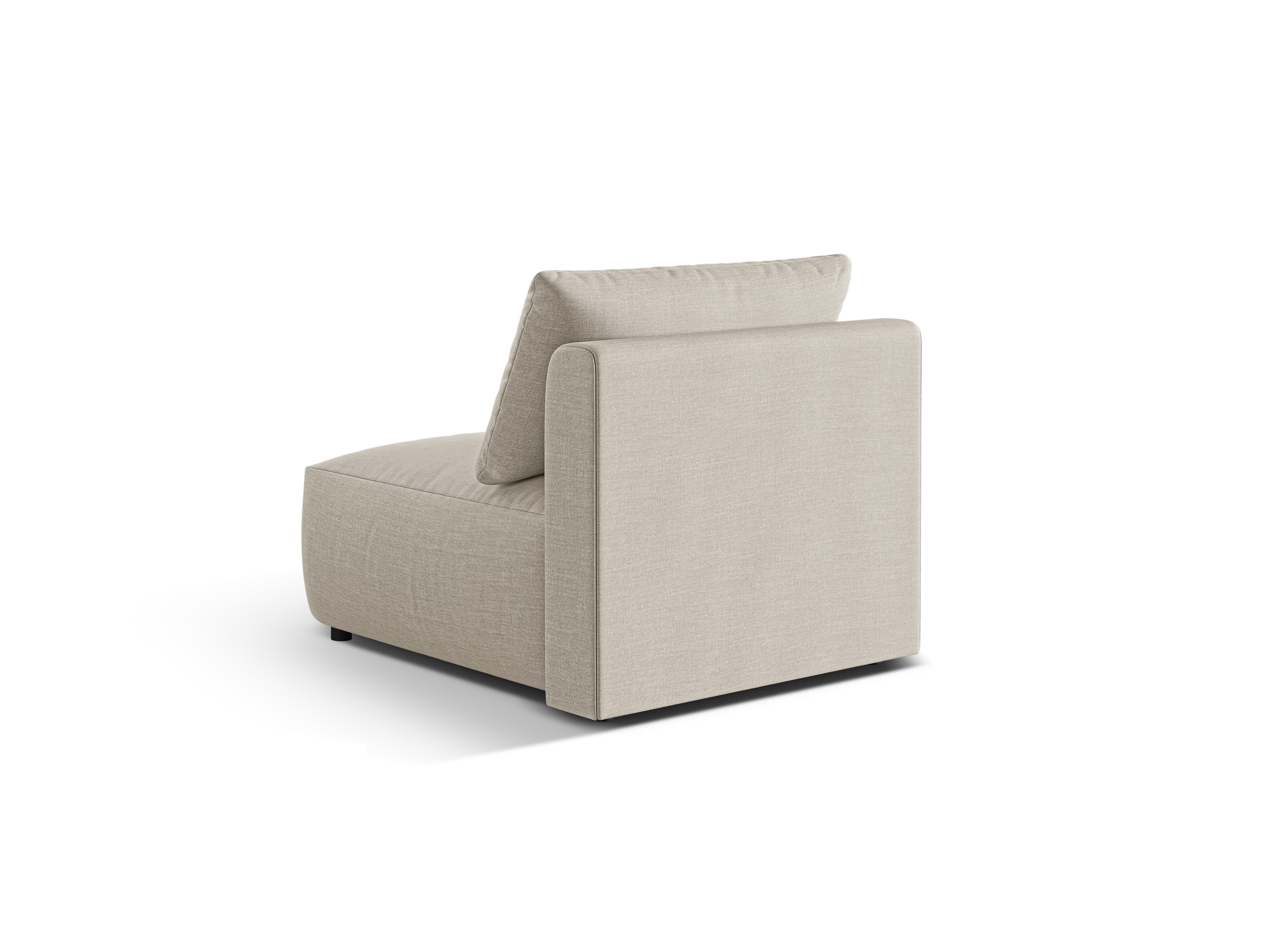 Modulsofa CHRIS - mittleres Element in cremefarbenem Chenille