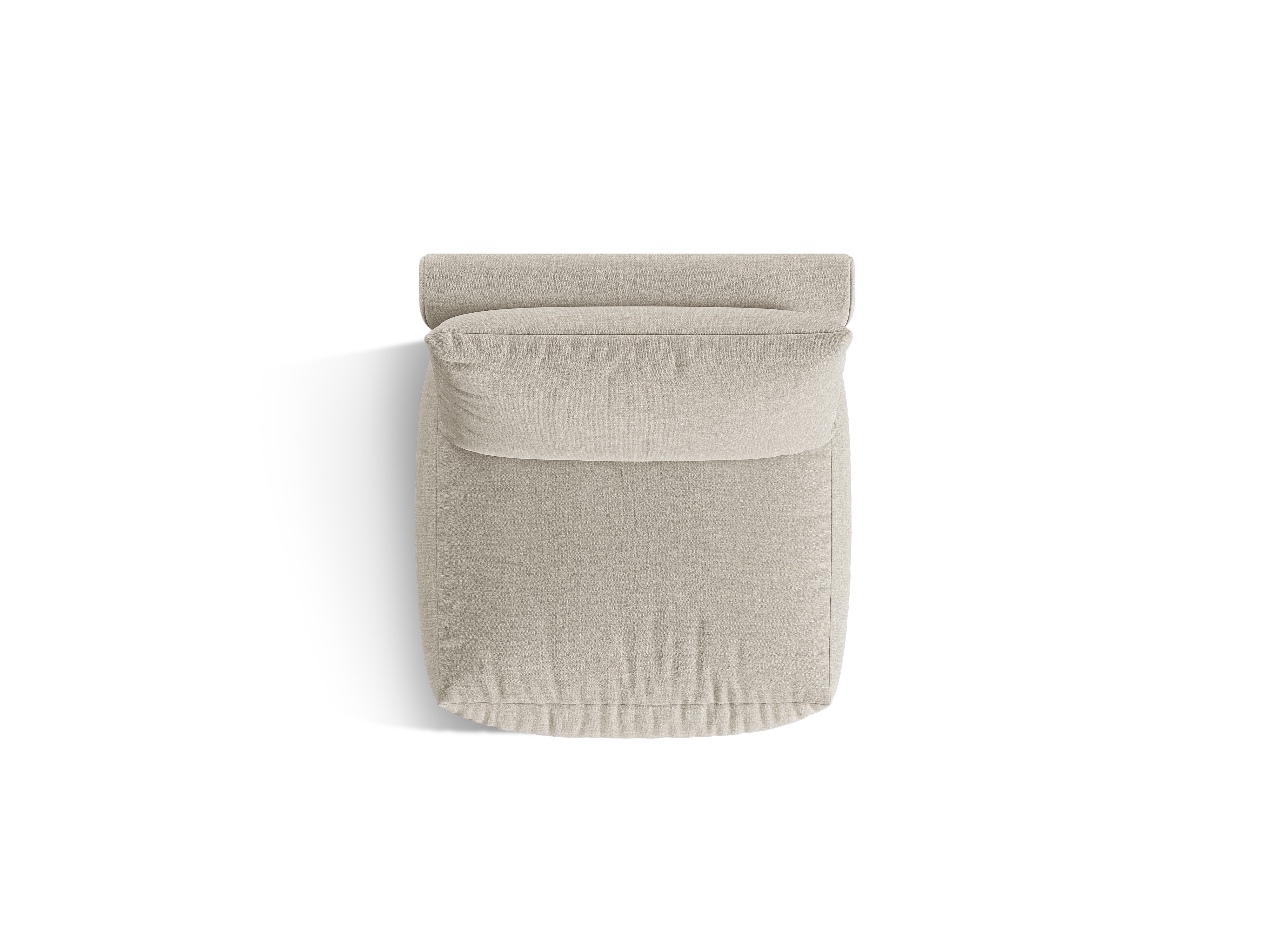 Modulsofa CHRIS - mittleres Element in cremefarbenem Chenille