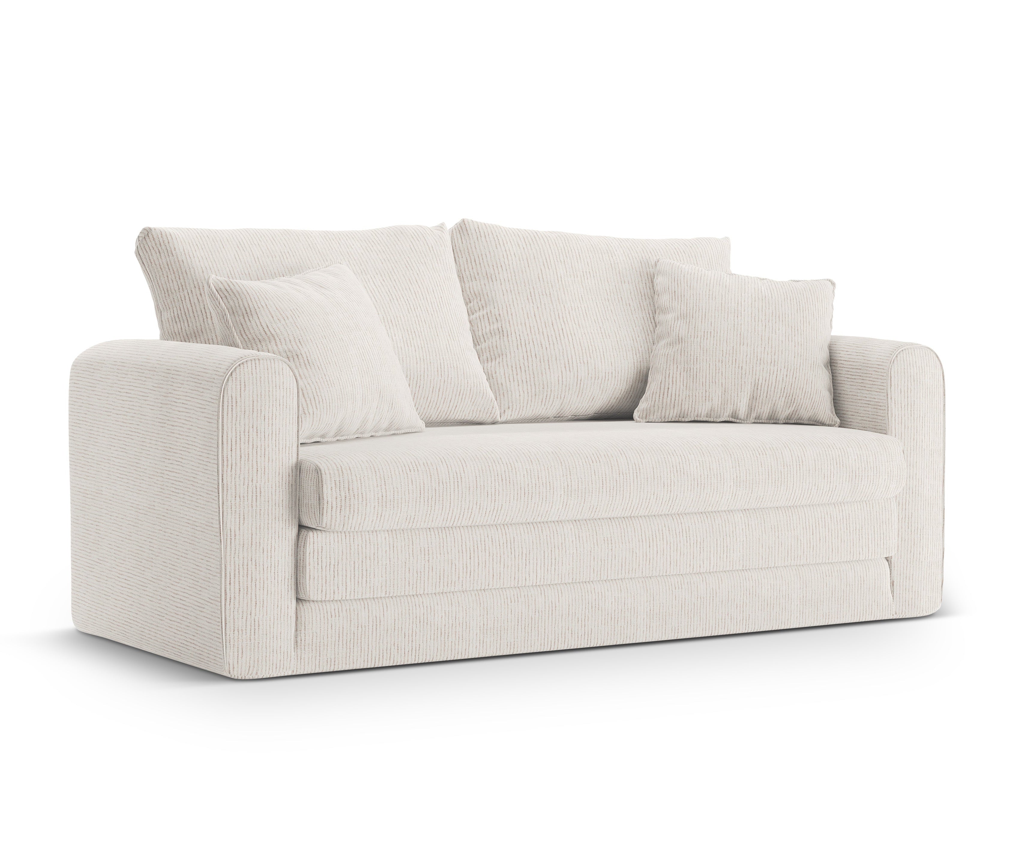 2-Seater Sofa with Sleeping Function LIDO Light Beige Mélange