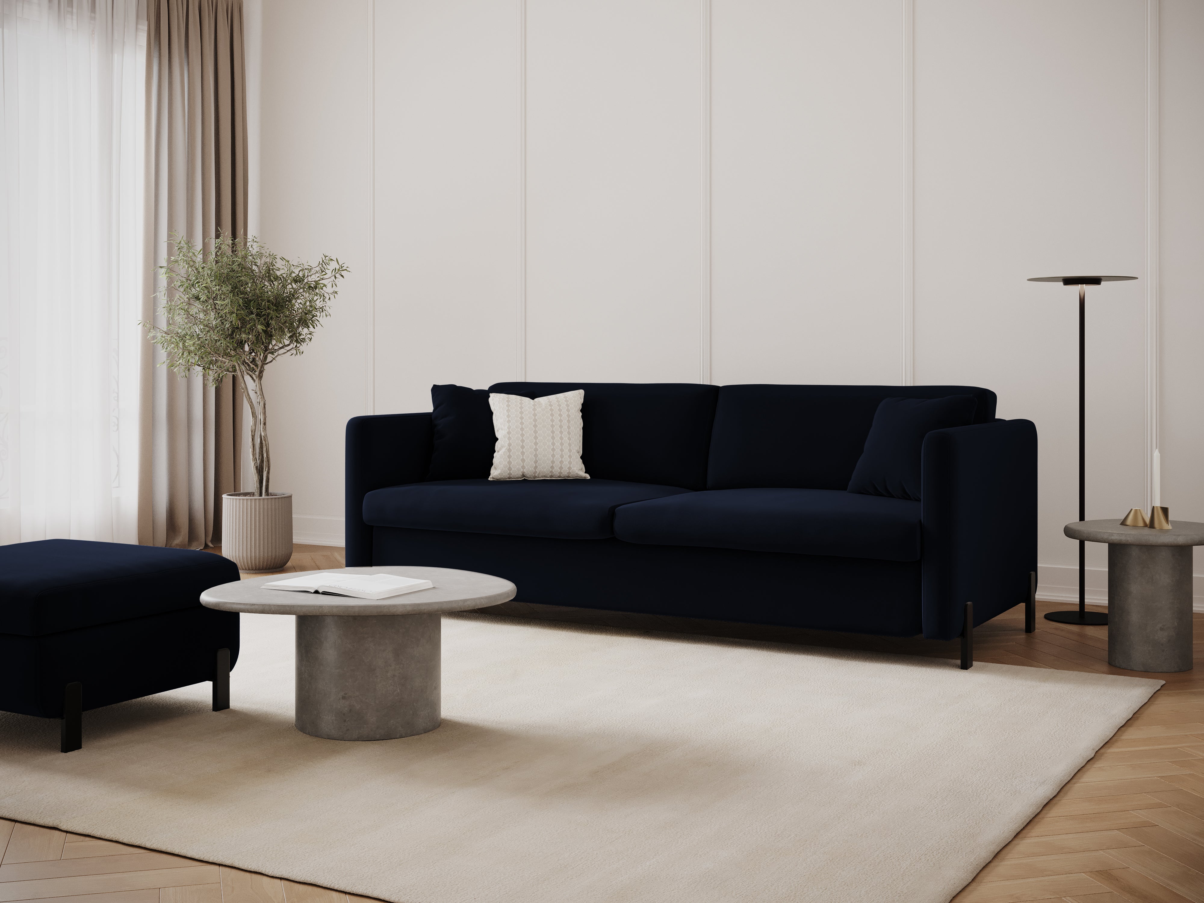 Samtsofa mit Bettfunktion, "Gloria", 2 Sitze, Royal Blue, 182x102x80
In Europa gemacht