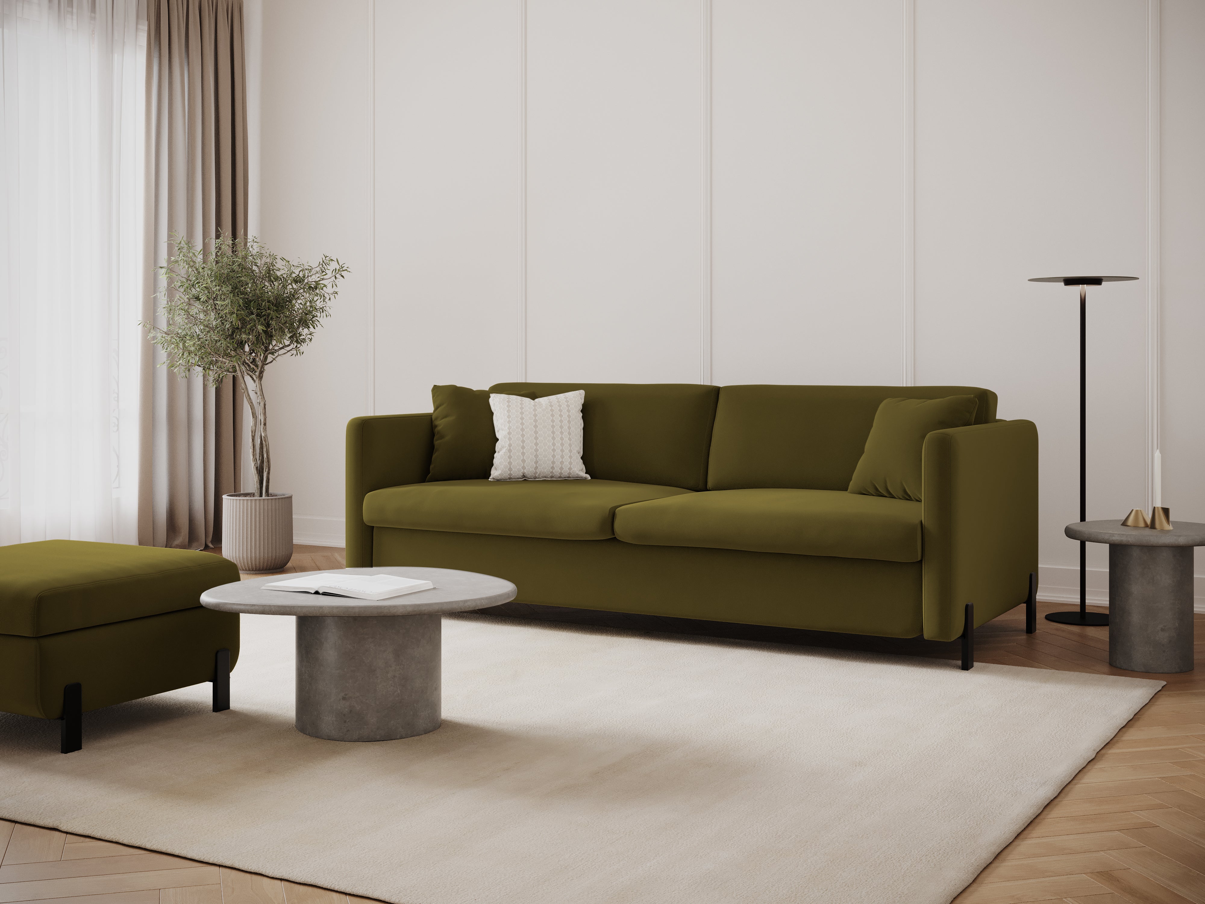 Samtsofa mit Bettfunktion, "Gloria", 2 Sitze, Grün, 182x102x80
In Europa gemacht