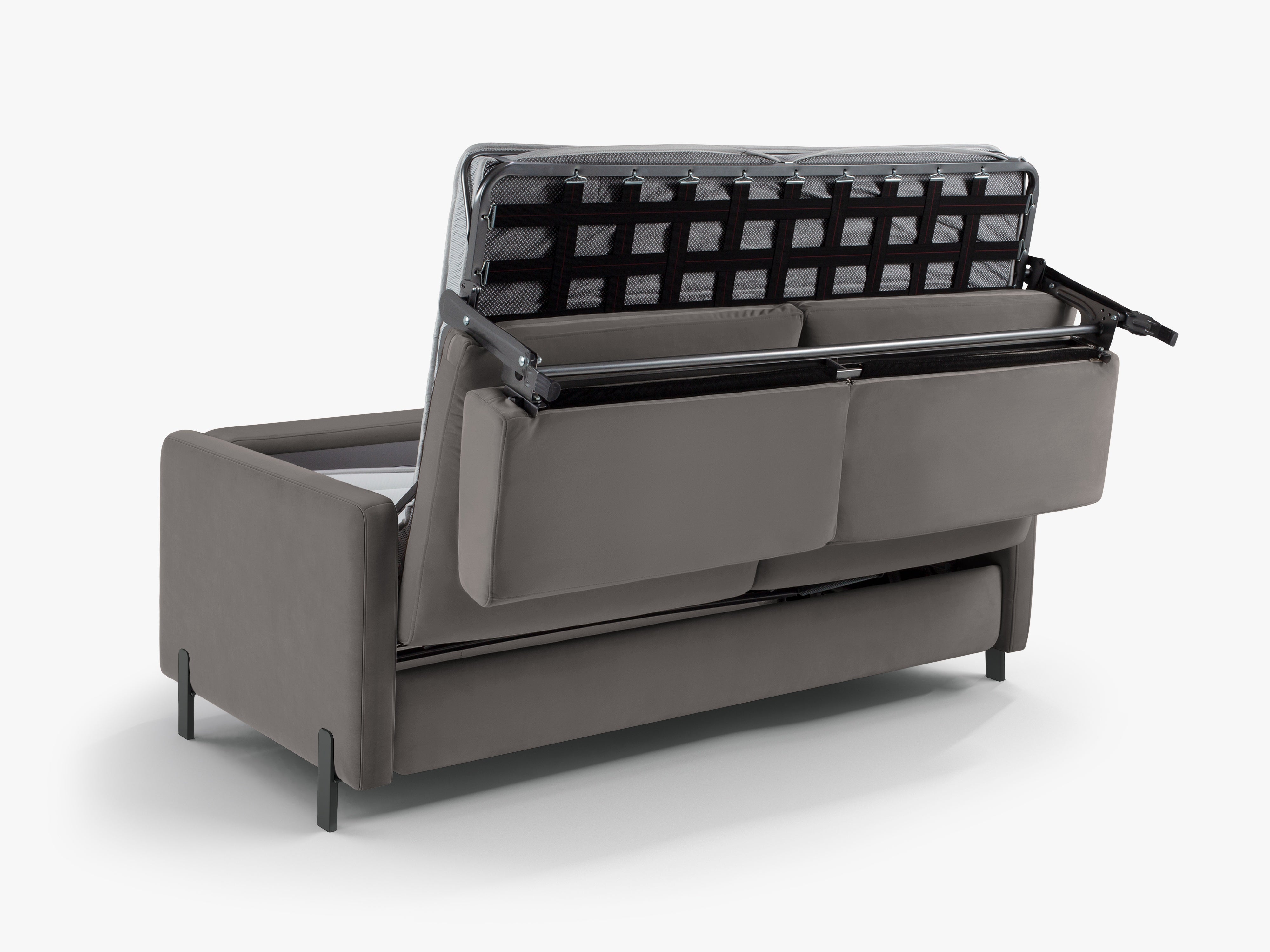 Samtsofa mit Bettfunktion, "Gloria", 2 Sitze, Grau, 182x102x80
In Europa gemacht