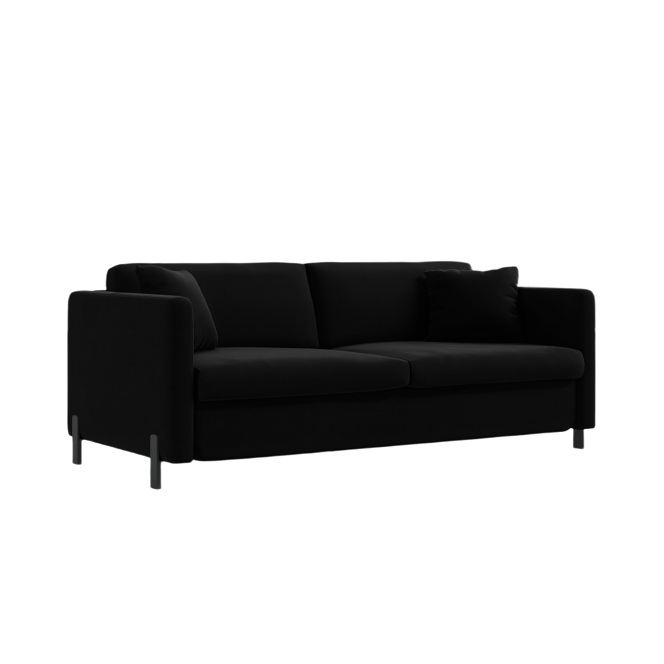 Samtsofa mit Bettfunktion, "Gloria", 2 Sitze, schwarz, 182x102x80
In Europa gemacht