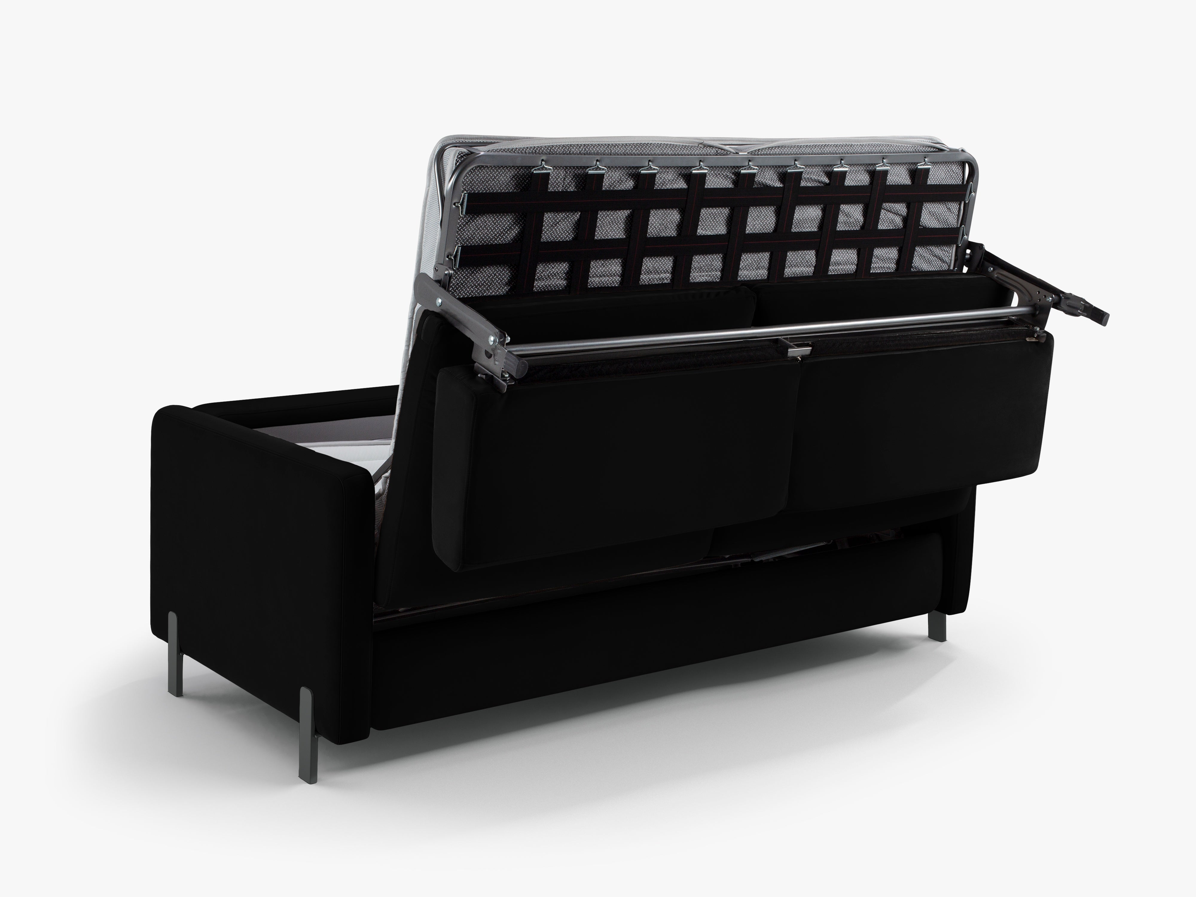 Samtsofa mit Bettfunktion, "Gloria", 2 Sitze, schwarz, 182x102x80
In Europa gemacht