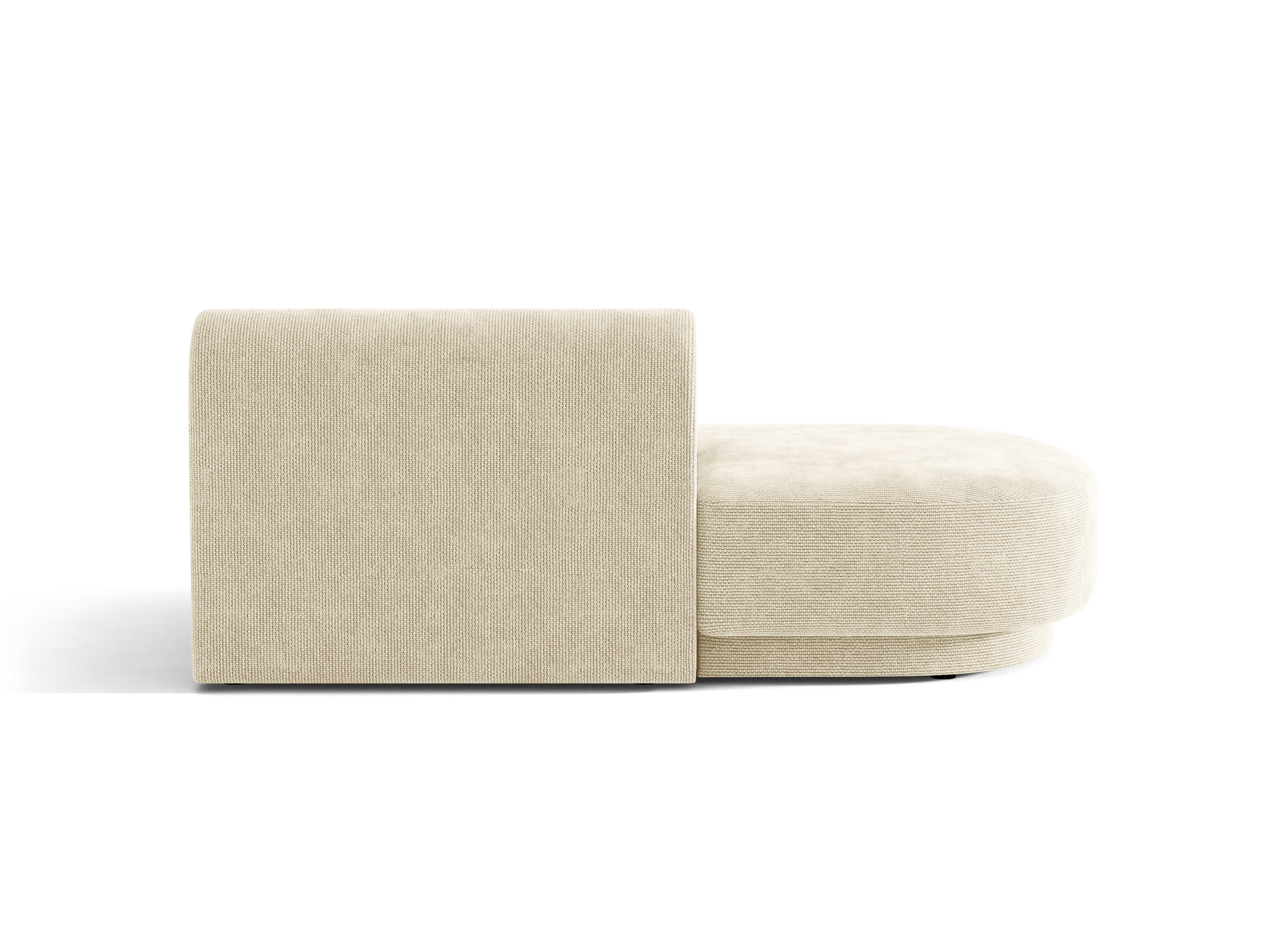 Szezlong 2-osobowy lewostronny MILEY jasnobeżowy szenil jedwabisty do salonu – Micadoni