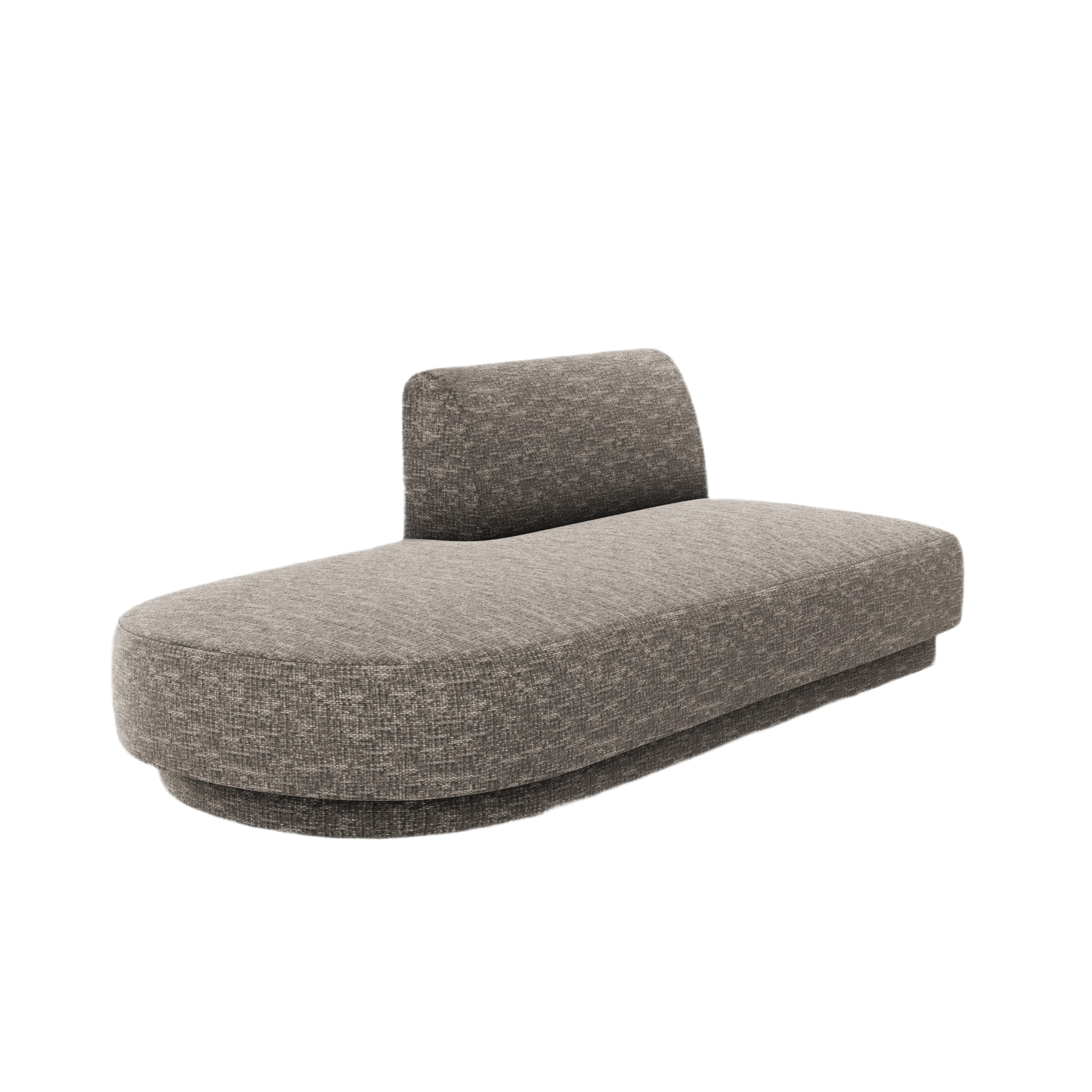 Szezlong 2-sitzig links MILEY graues seidiges Chenille