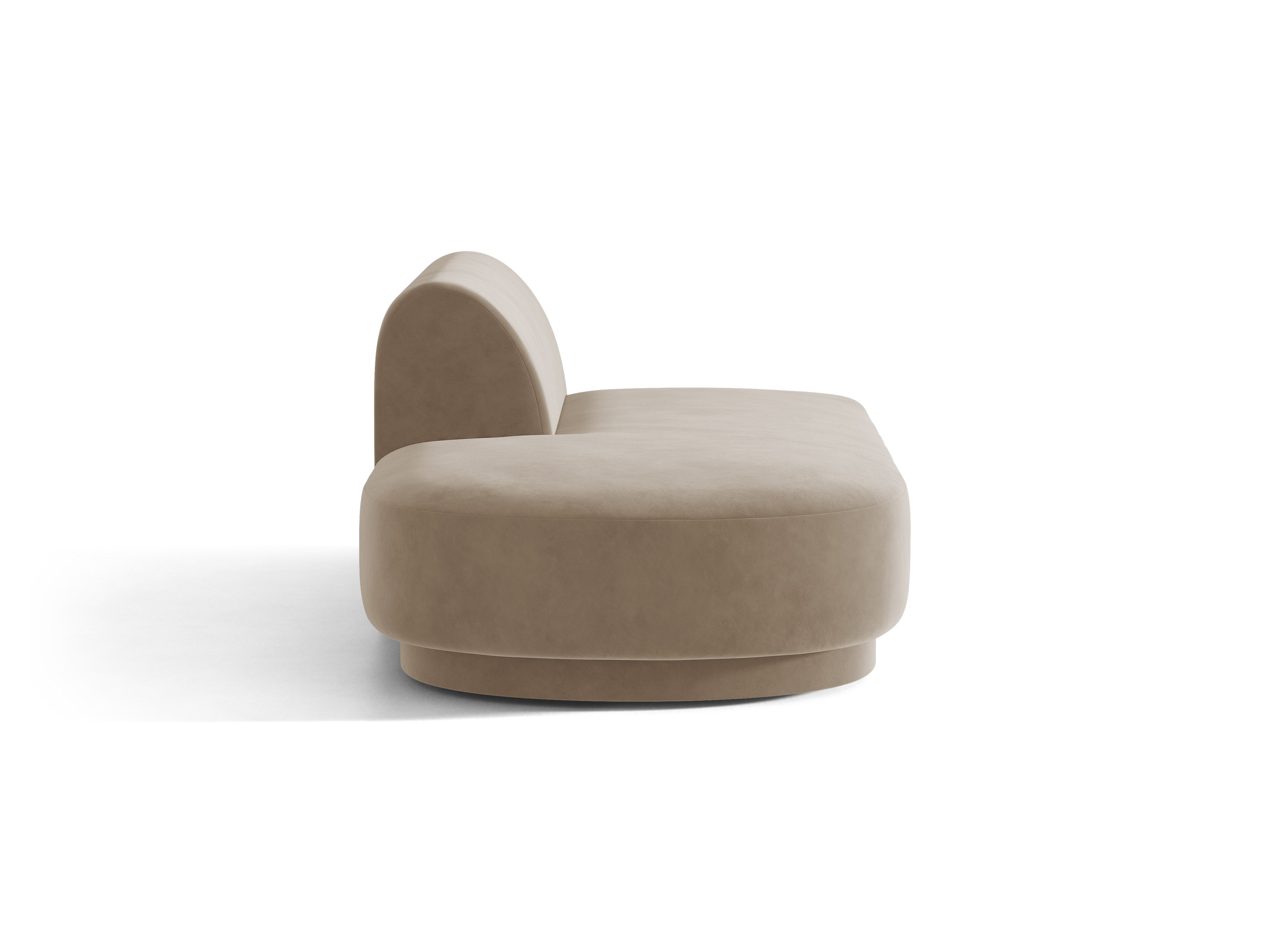 Szezlong 2-osobowy aksamitny lewostronny MILEY cappuccino do salonu – Micadoni