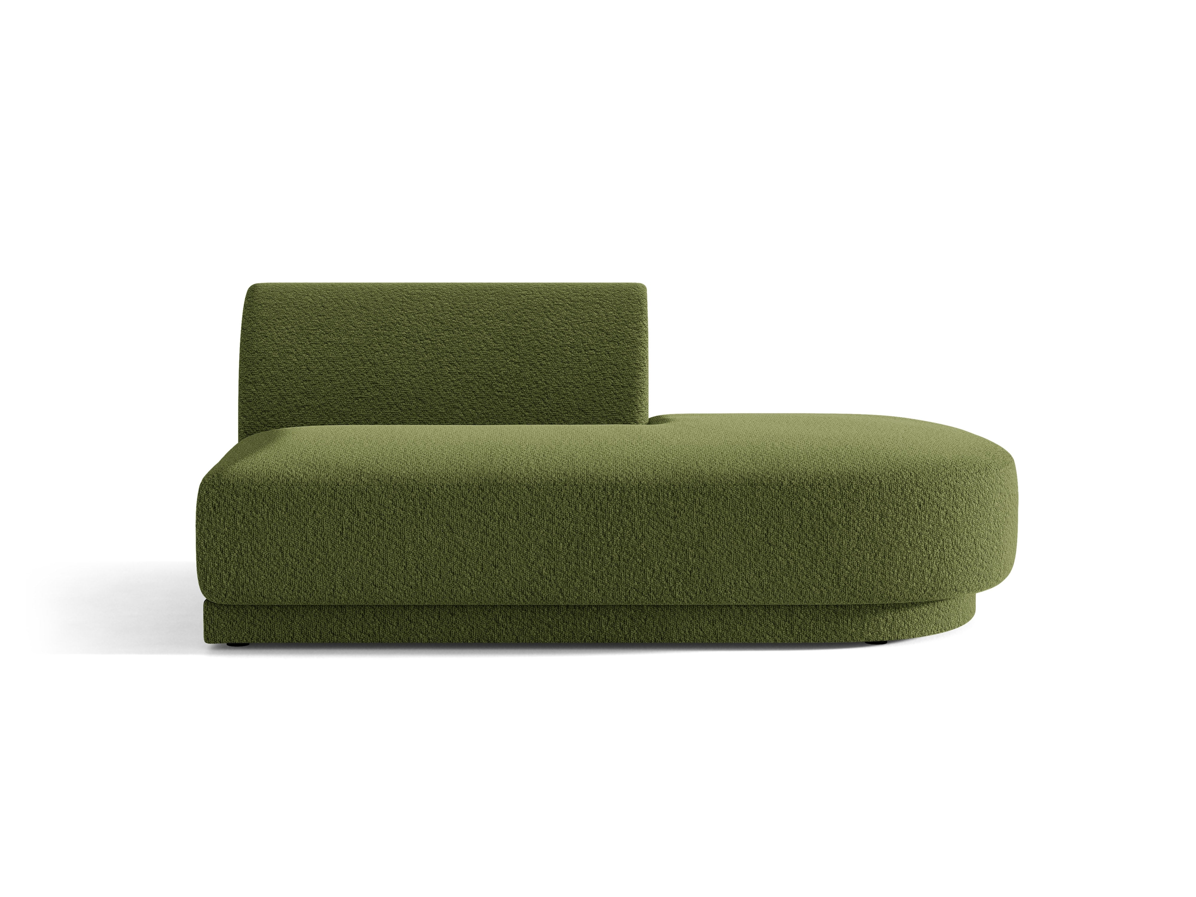 Szezlong 2-osobowy prawostronny MILEY zielony boucle – Micadoni