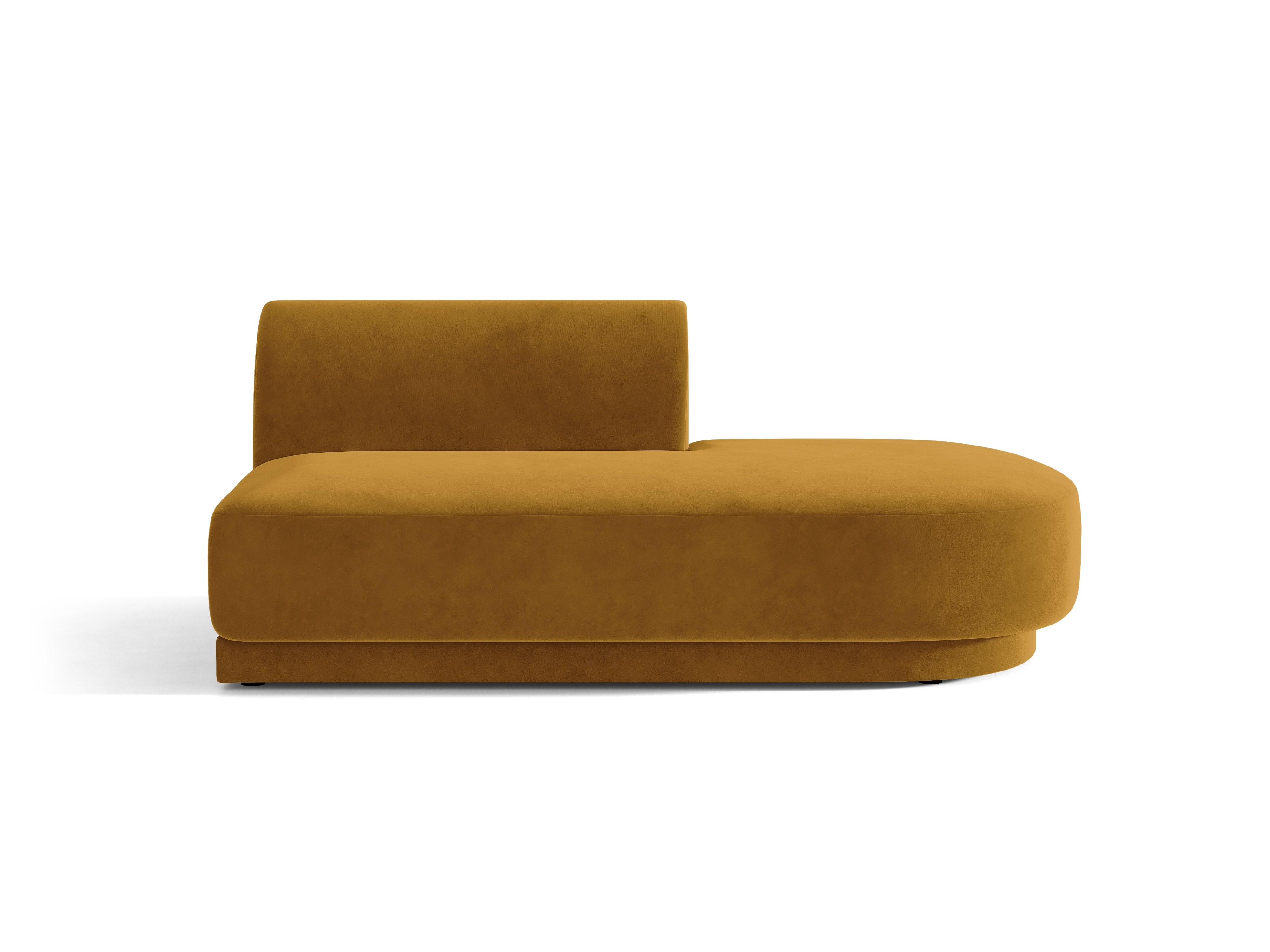 Szezlong 2-osobowy aksamitny prawostronny MILEY żółty – Micadoni