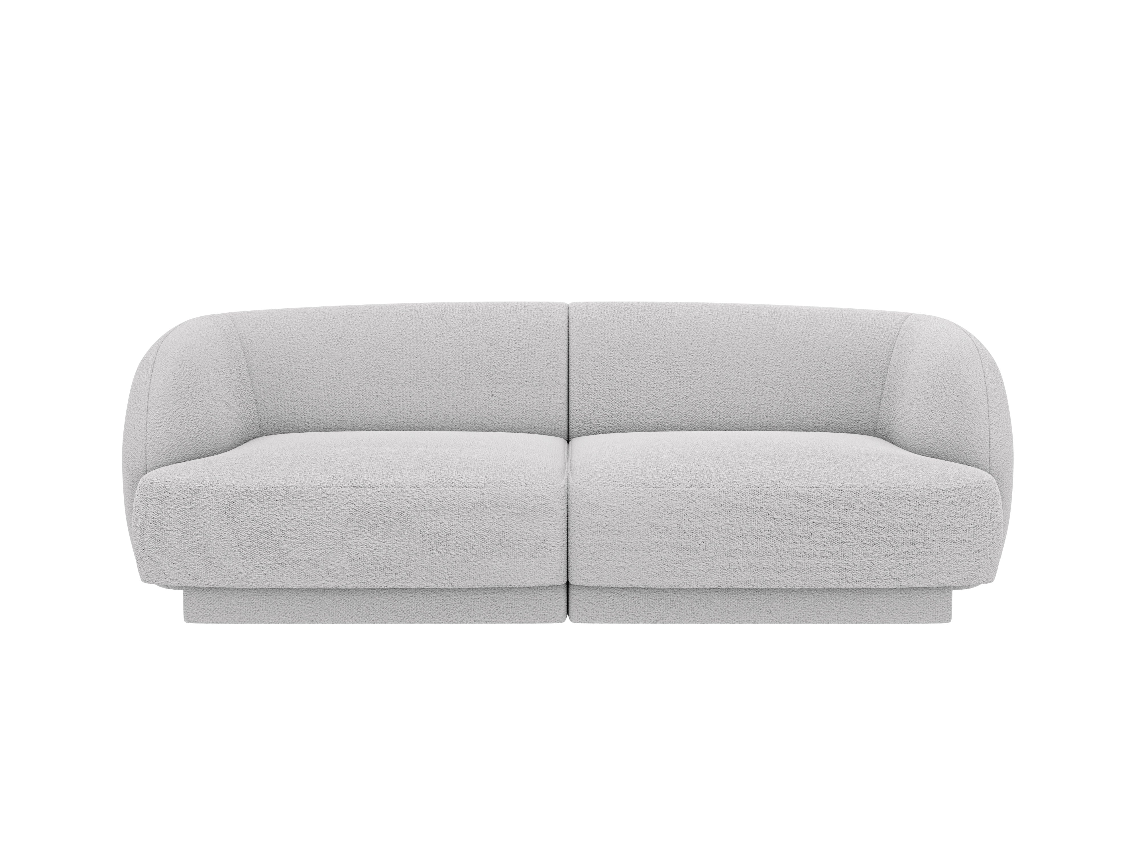 Sofa 2-Sitzer MILEY hellgrau Boucle