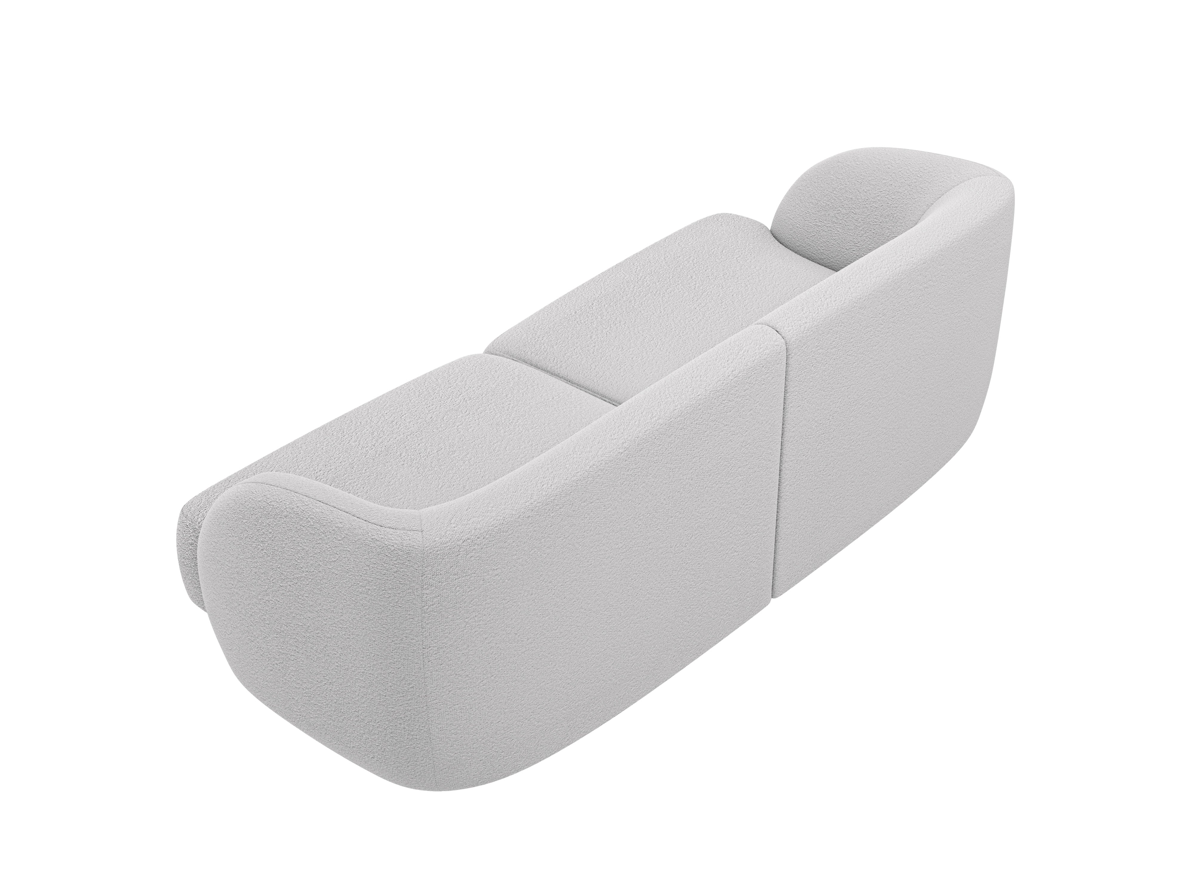 Sofa 2-Sitzer MILEY hellgrau Boucle