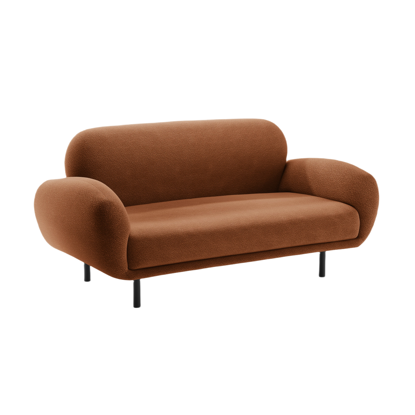 Sofa 2-Sitzer POPPY terrakotta Boucle