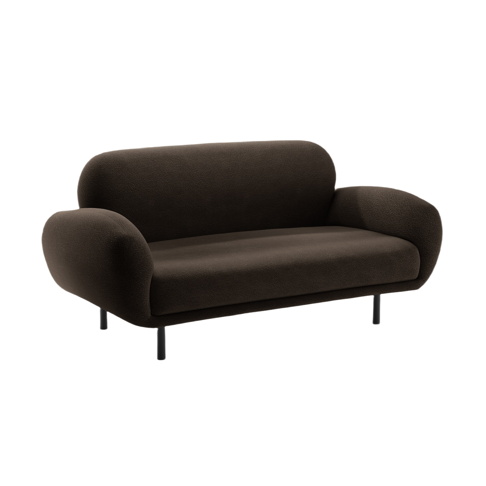 Sofa 2-Sitzer POPPY braun Boucle