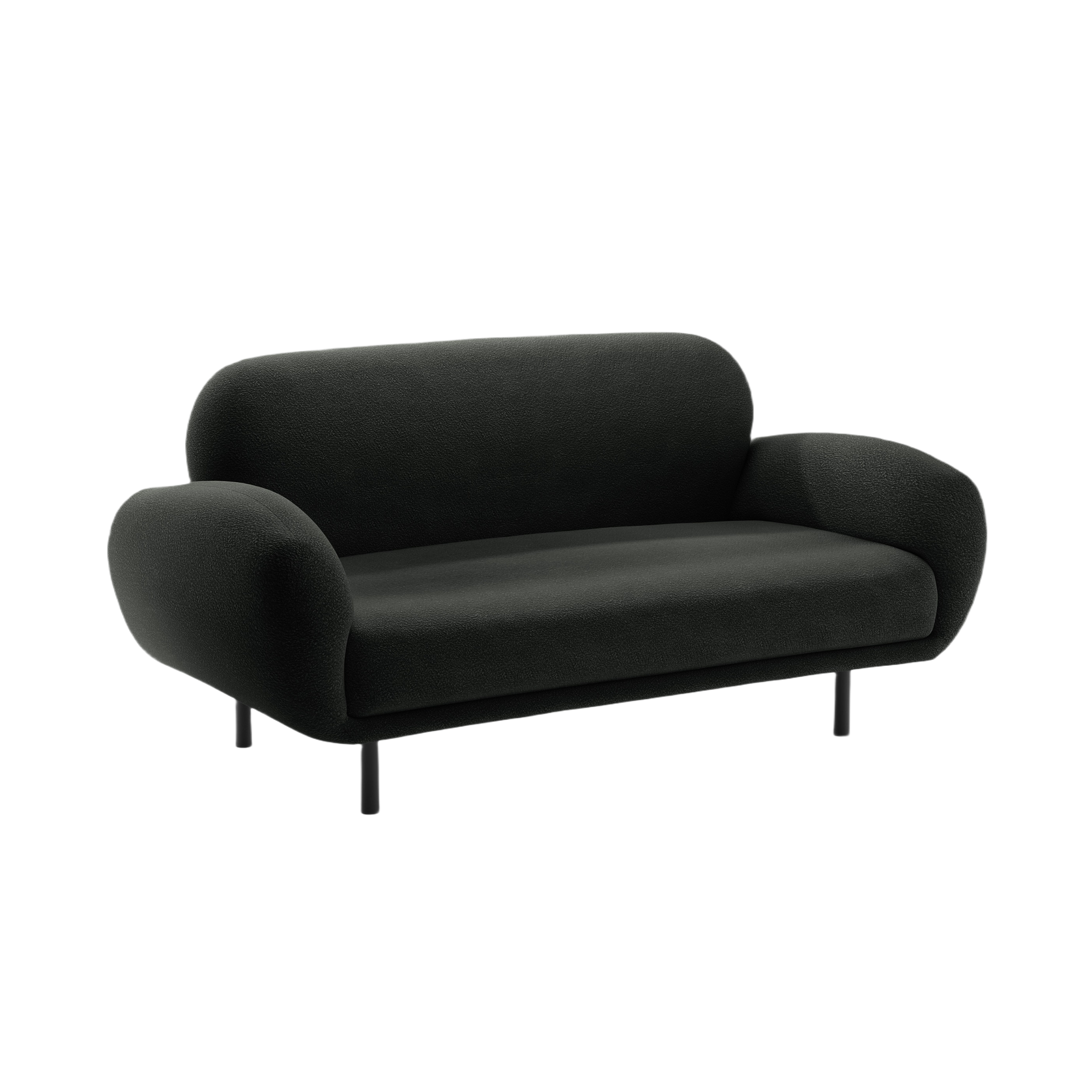Sofa 2-sitzig POPPY schwarz Boucle